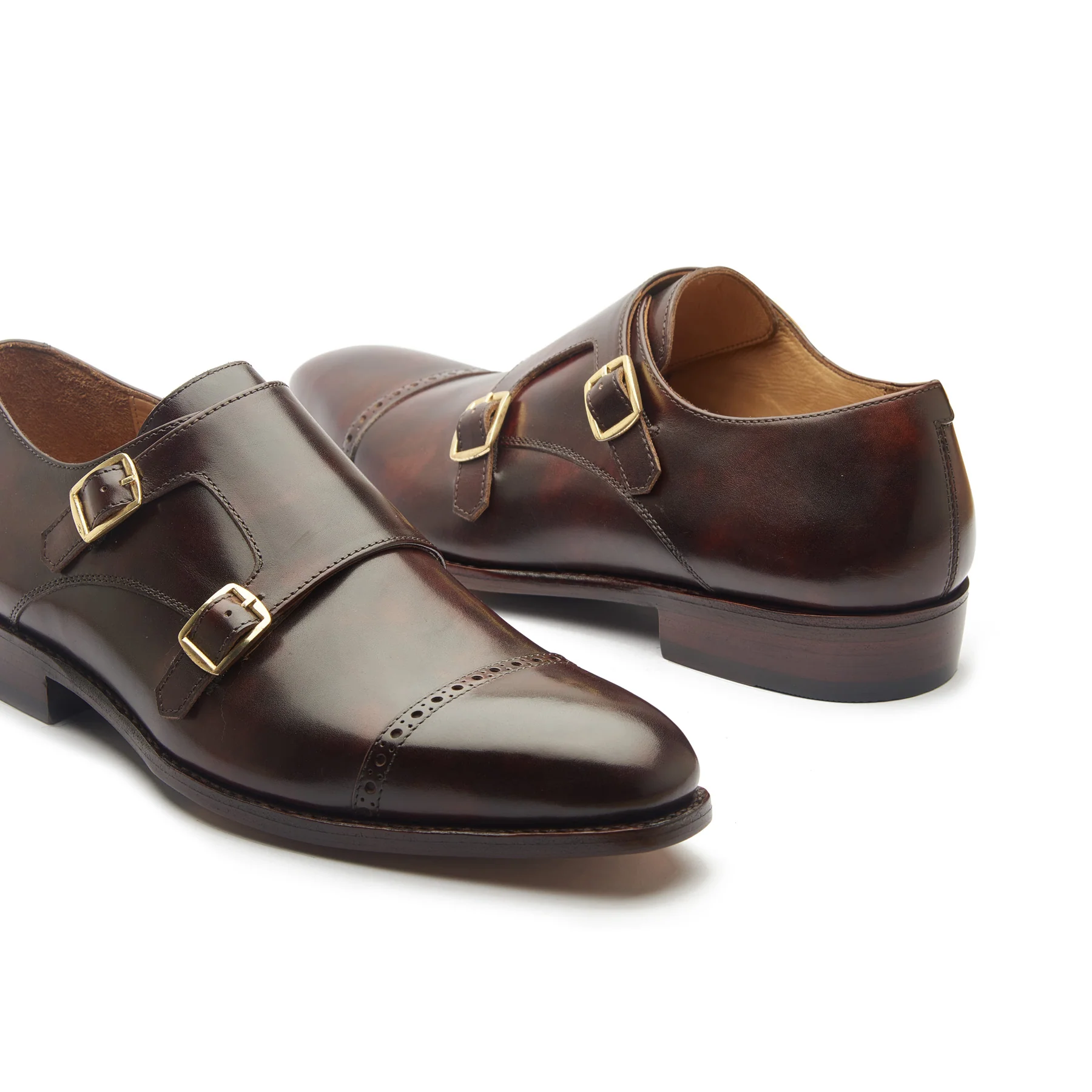 Aspen, Double Monk Strap - Chestnut Museum Calf | Hand Welted Contemporary Classics - Image 3