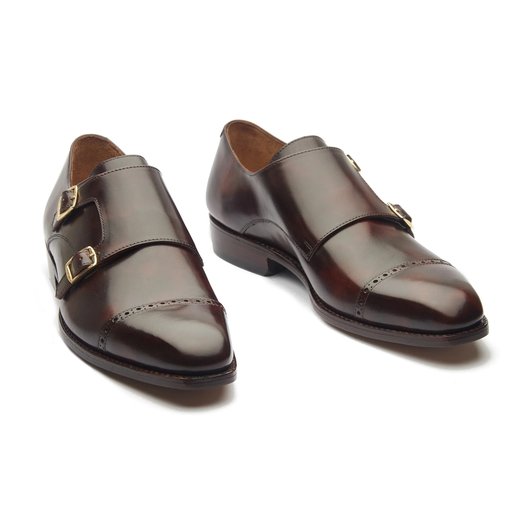 Aspen, Double Monk Strap - Chestnut Museum Calf | Hand Welted Contemporary Classics - Image 4