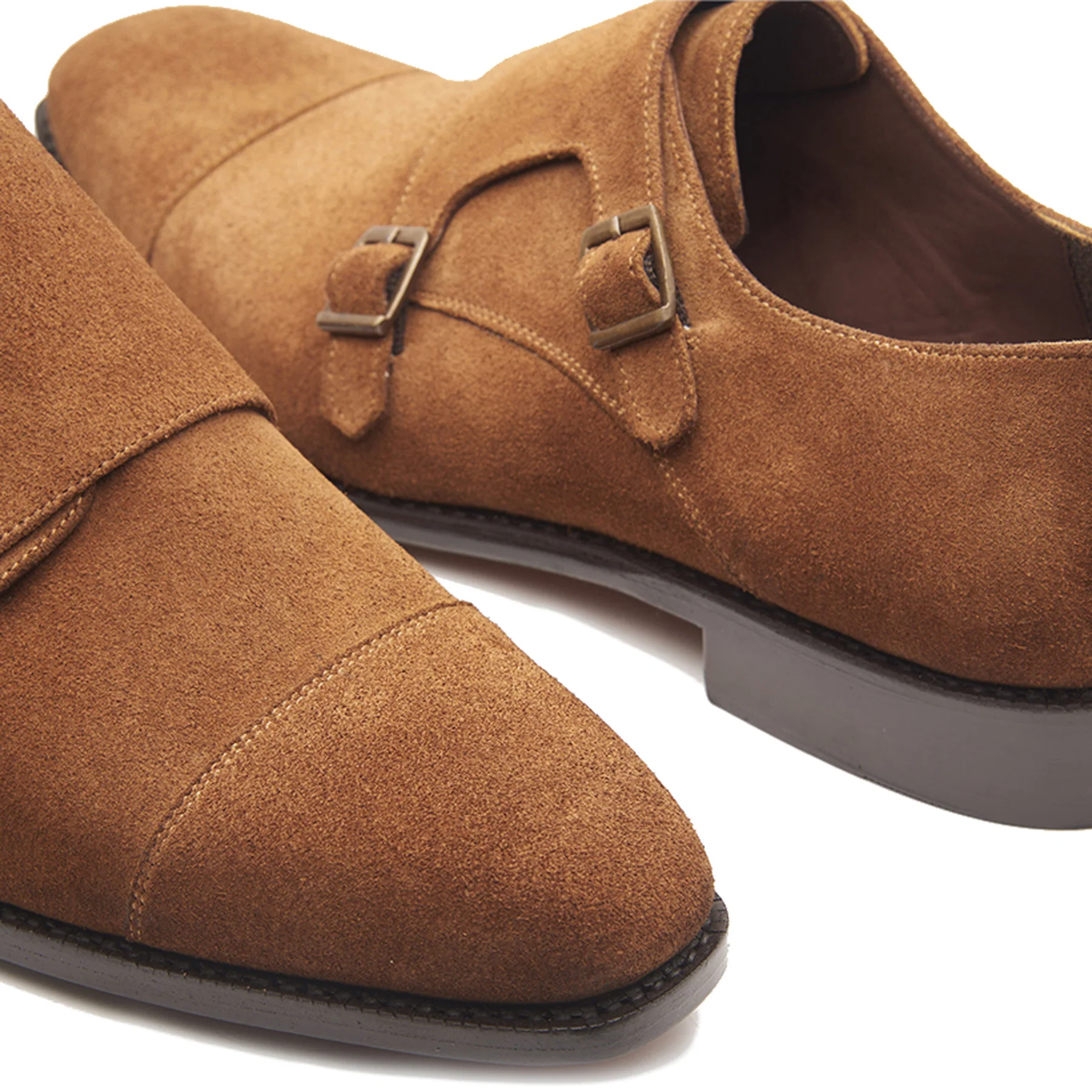 Aspen, Double Monk Strap - Tan Suede | Hand Welted Summer Classics - Image 5