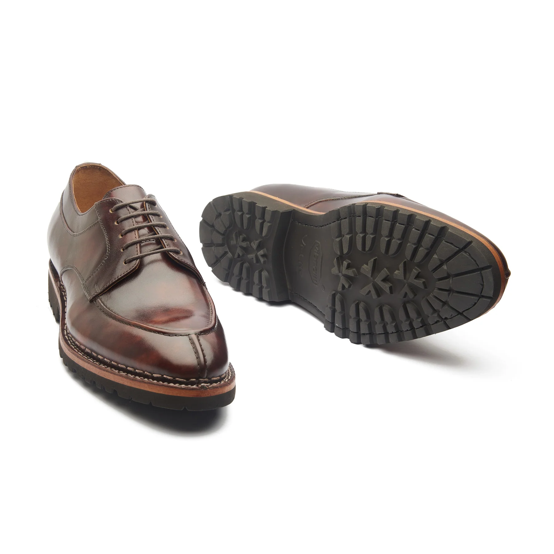 Aurora, Split Toe Derby - Chestnut Museum Calf | Norwegian Construction | Hand Welted New Age - Image 5