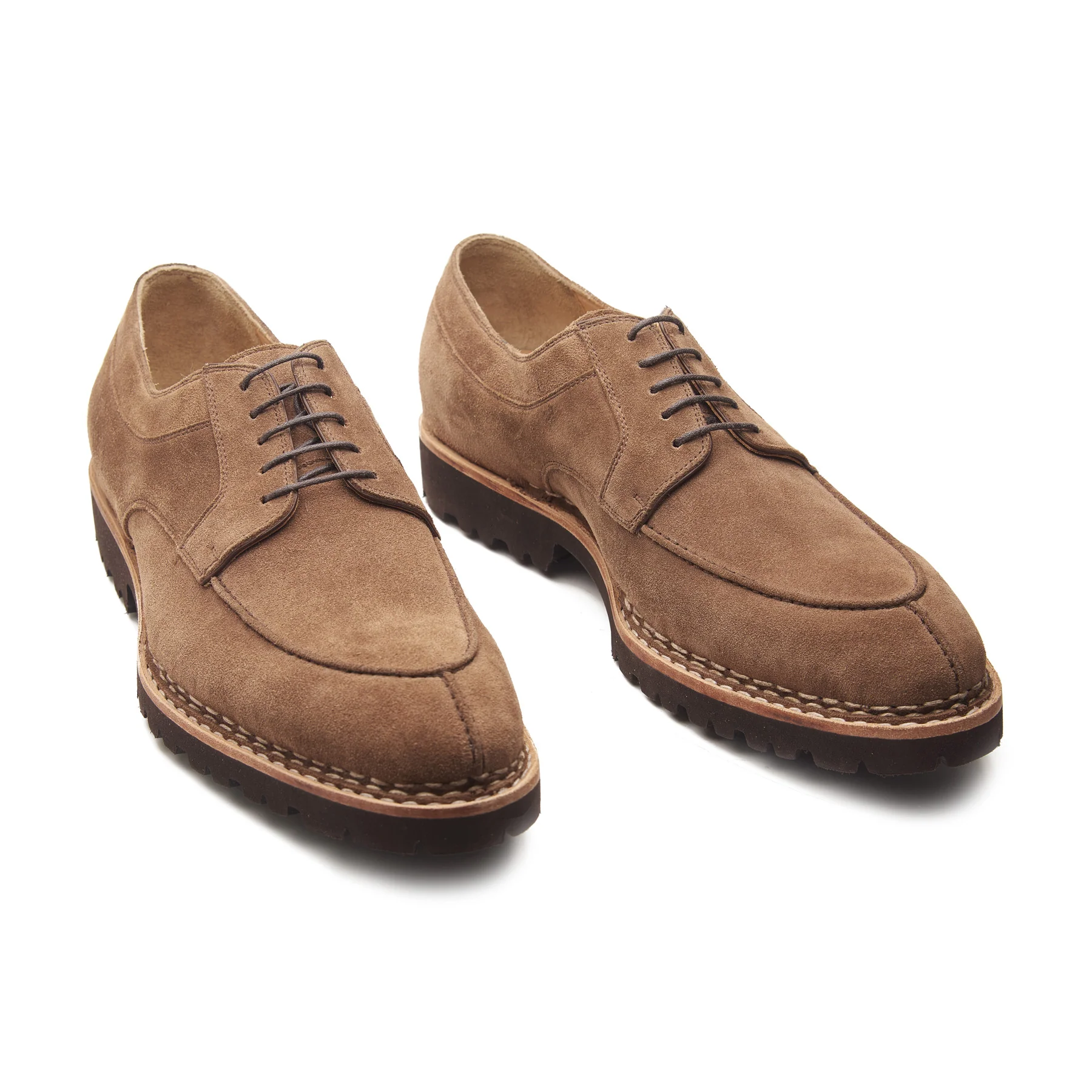 Aurora, Split Toe Derby - Sand Suede | Norwegian Stitch | Hand Welted Smart Casuals - Image 3