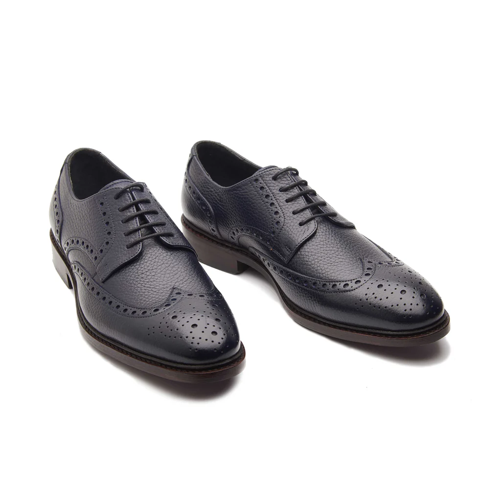 Carl-X, Wingtip Derby - Navy Milled | Hand Welted Contemporary Classics - Image 3