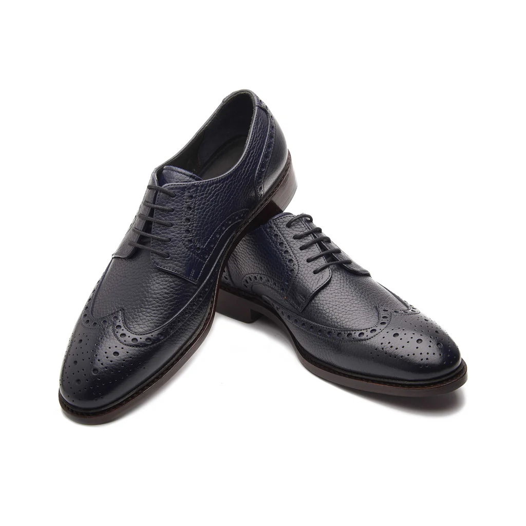 Carl-X, Wingtip Derby - Navy Milled | Hand Welted Contemporary Classics - Image 4