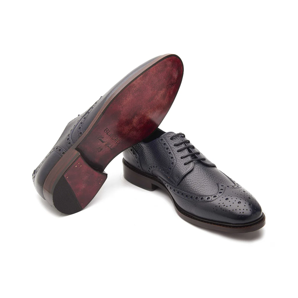 Carl-X, Wingtip Derby - Navy Milled | Hand Welted Contemporary Classics - Image 5