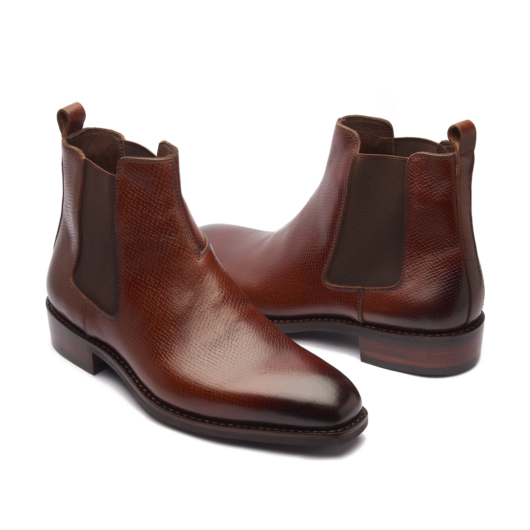 Destrier, Chelsea Boot - Cognac Hatchgrain | Hand Welted Contemporary Classics - Image 3