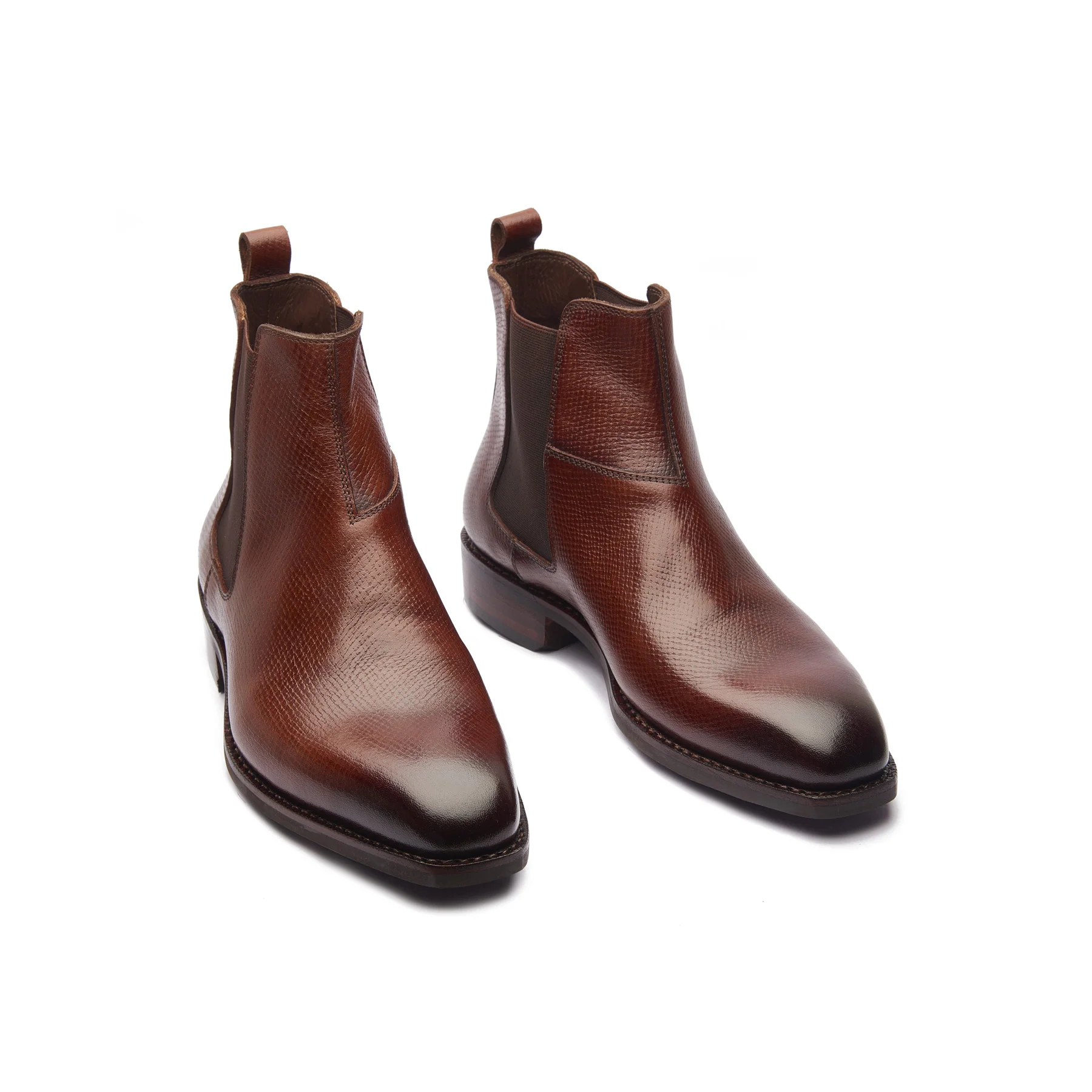 Destrier, Chelsea Boot - Cognac Hatchgrain | Hand Welted Contemporary Classics - Image 4