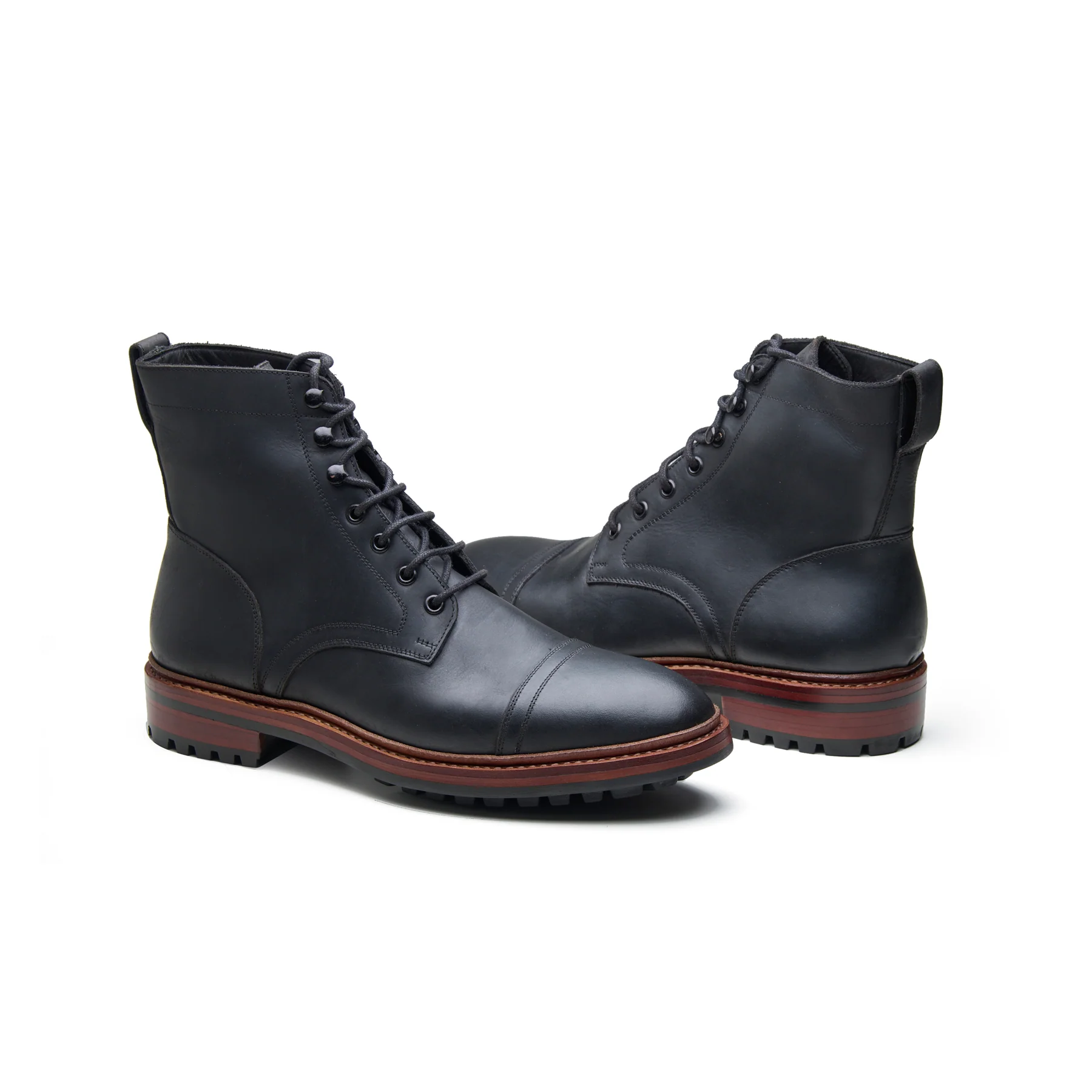 Dixon, Cap-Toe Derby Boot - Black Pullup | Hand Welted Stout Boots - Image 5