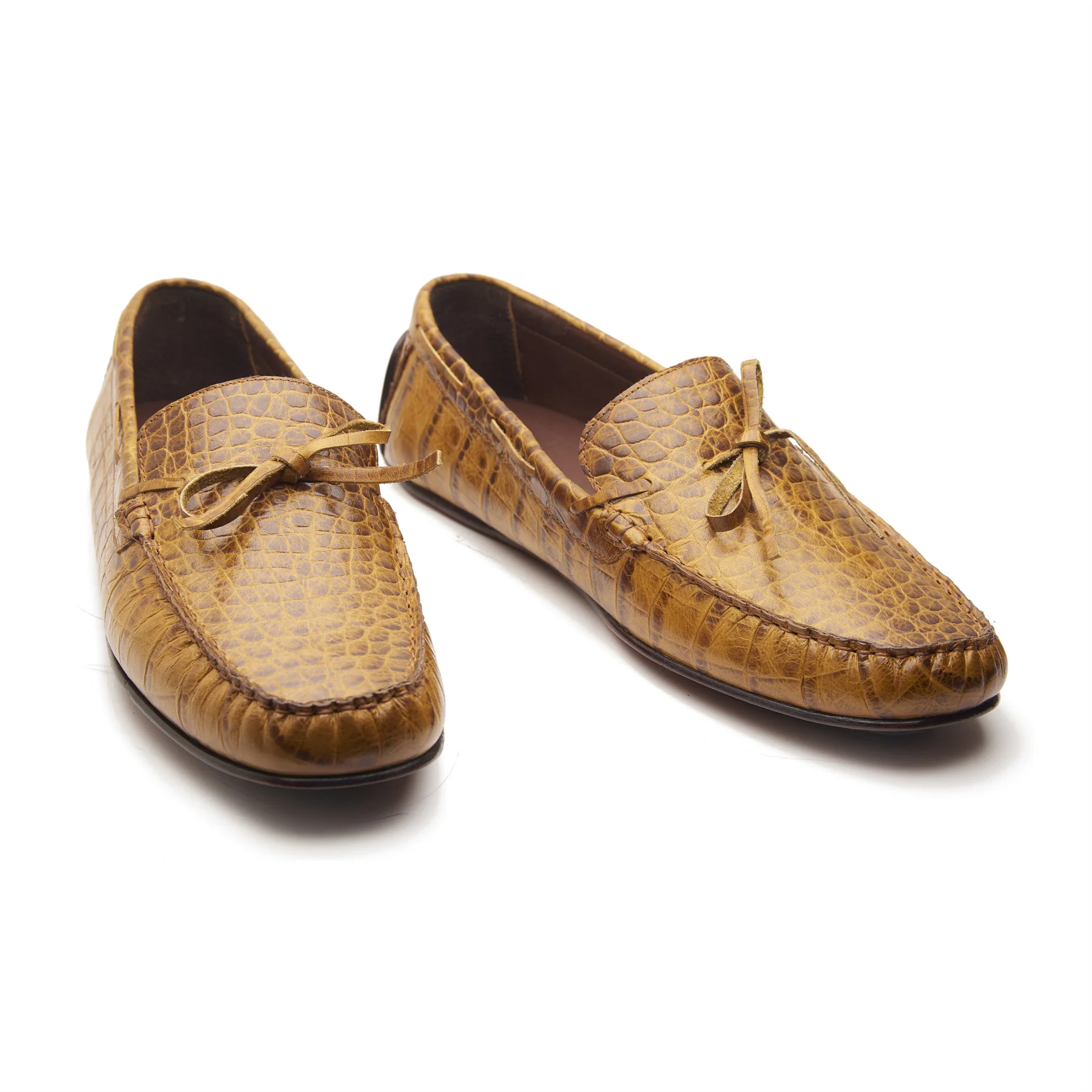 Edsel, Driving Shoes - Faux Crocodile Tan | Blake Stitched | Summer Classics - Image 3