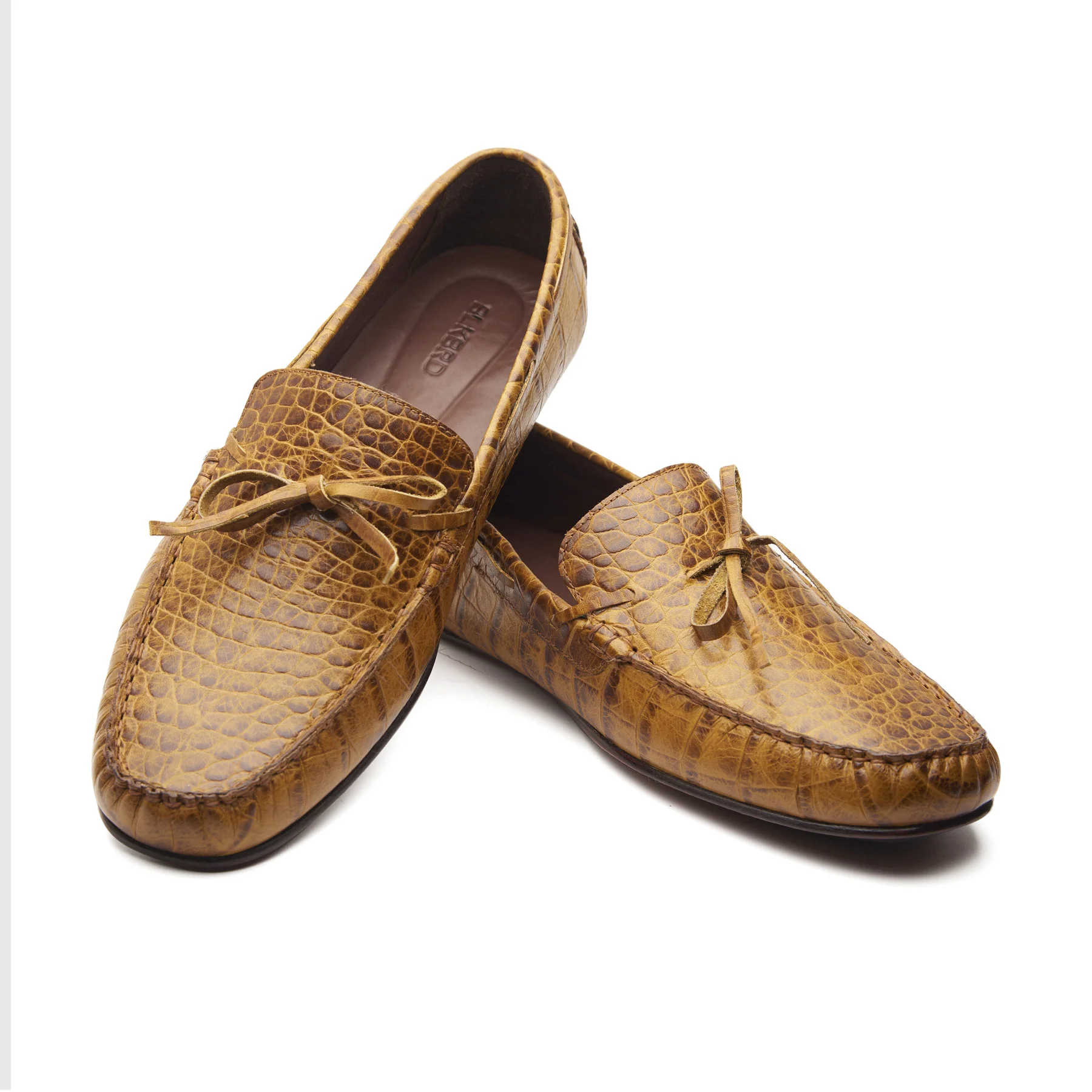 Edsel, Driving Shoes - Faux Crocodile Tan | Blake Stitched | Summer Classics - Image 4