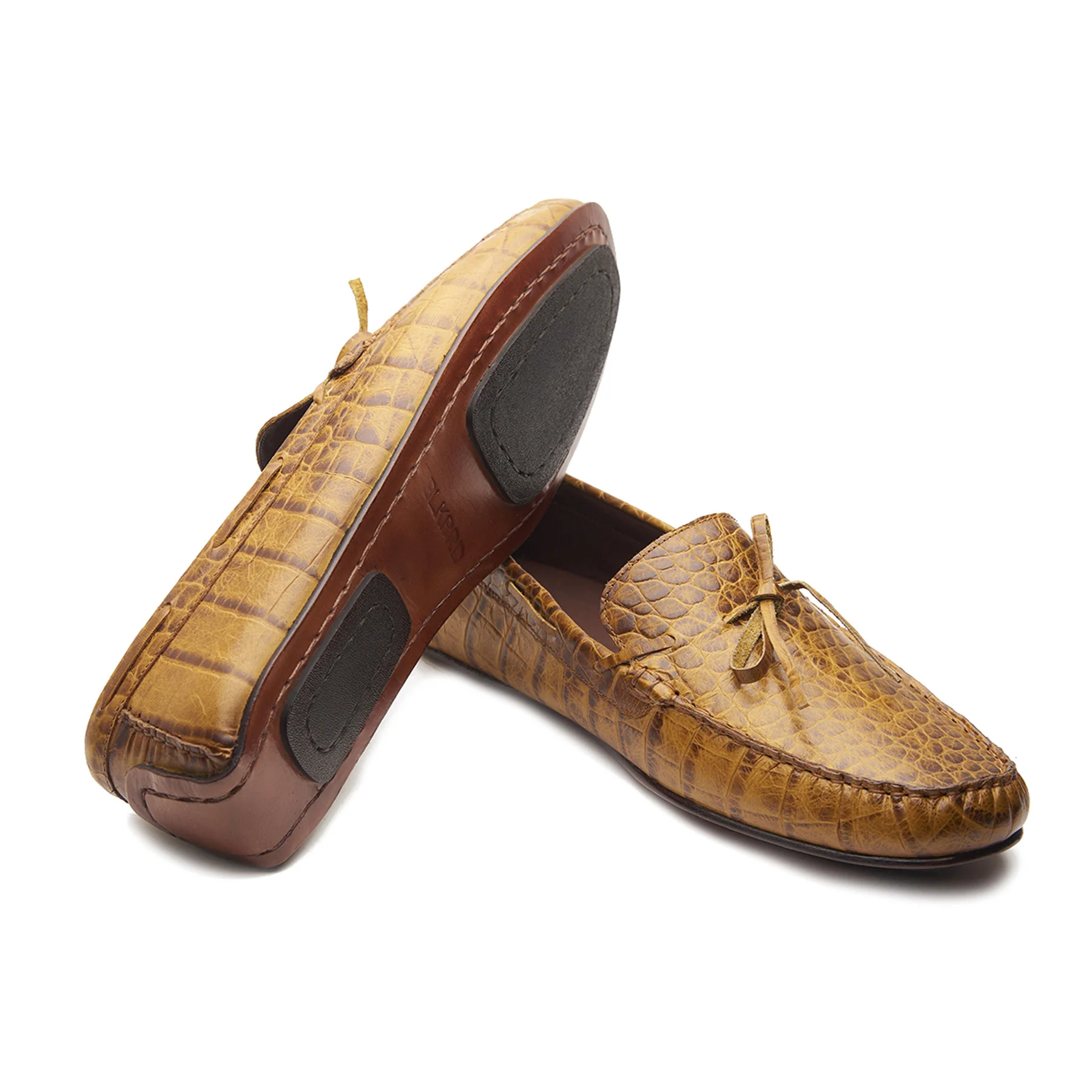 Edsel, Driving Shoes - Faux Crocodile Tan | Blake Stitched | Summer Classics - Image 5