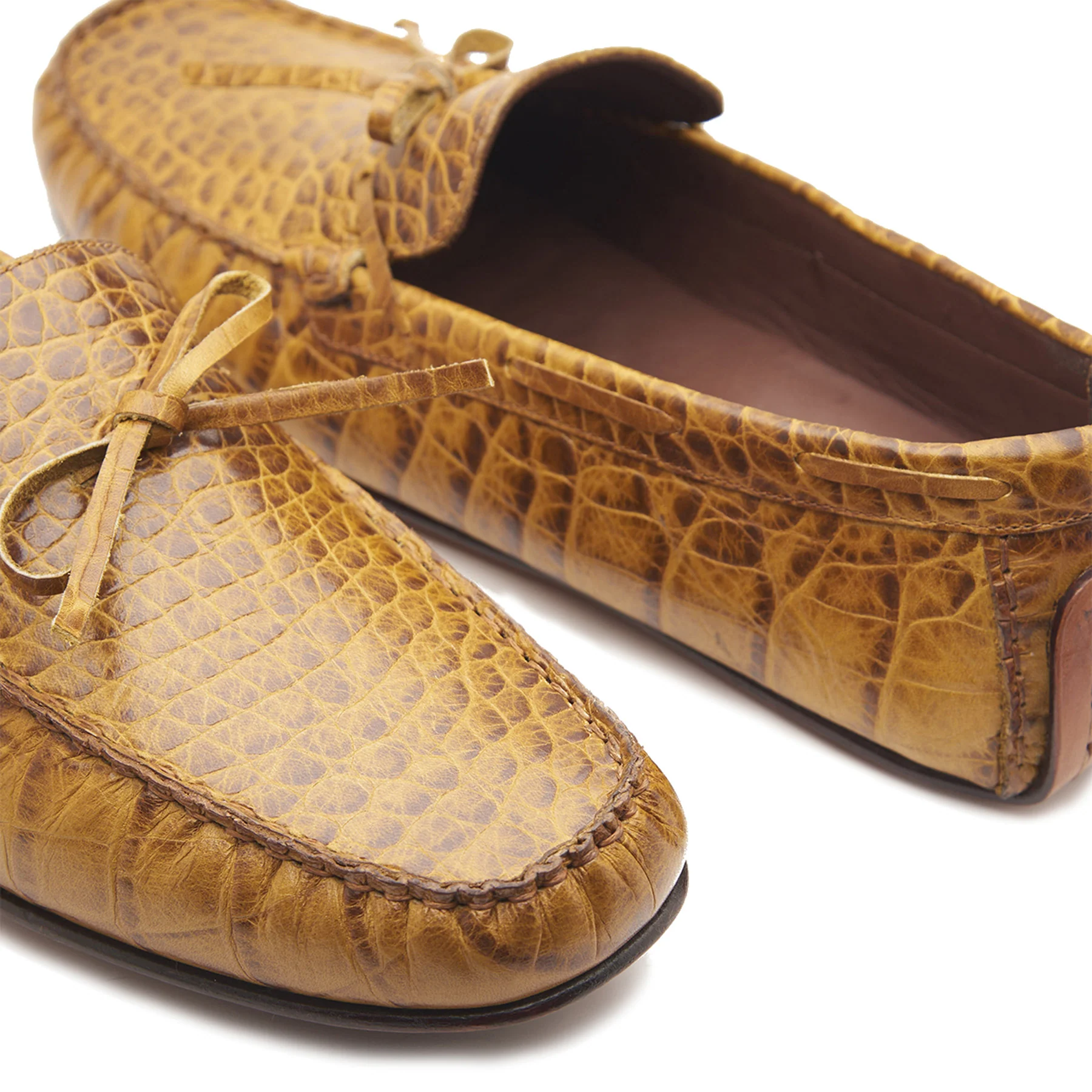 Edsel, Driving Shoes - Faux Crocodile Tan | Blake Stitched | Summer Classics - Image 7