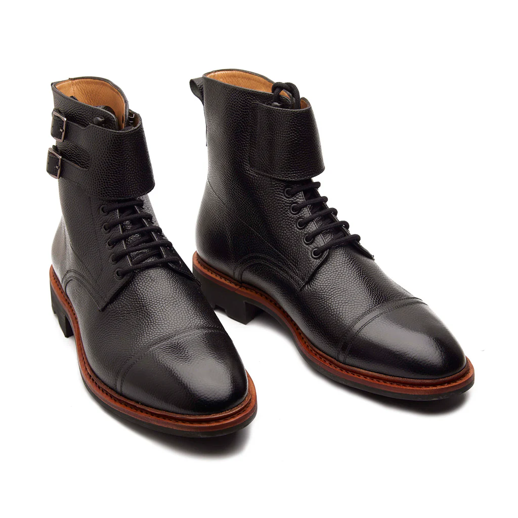 Falcon, Combat Boot - Black Pebble Grain | Hand Welted New Age - Image 3