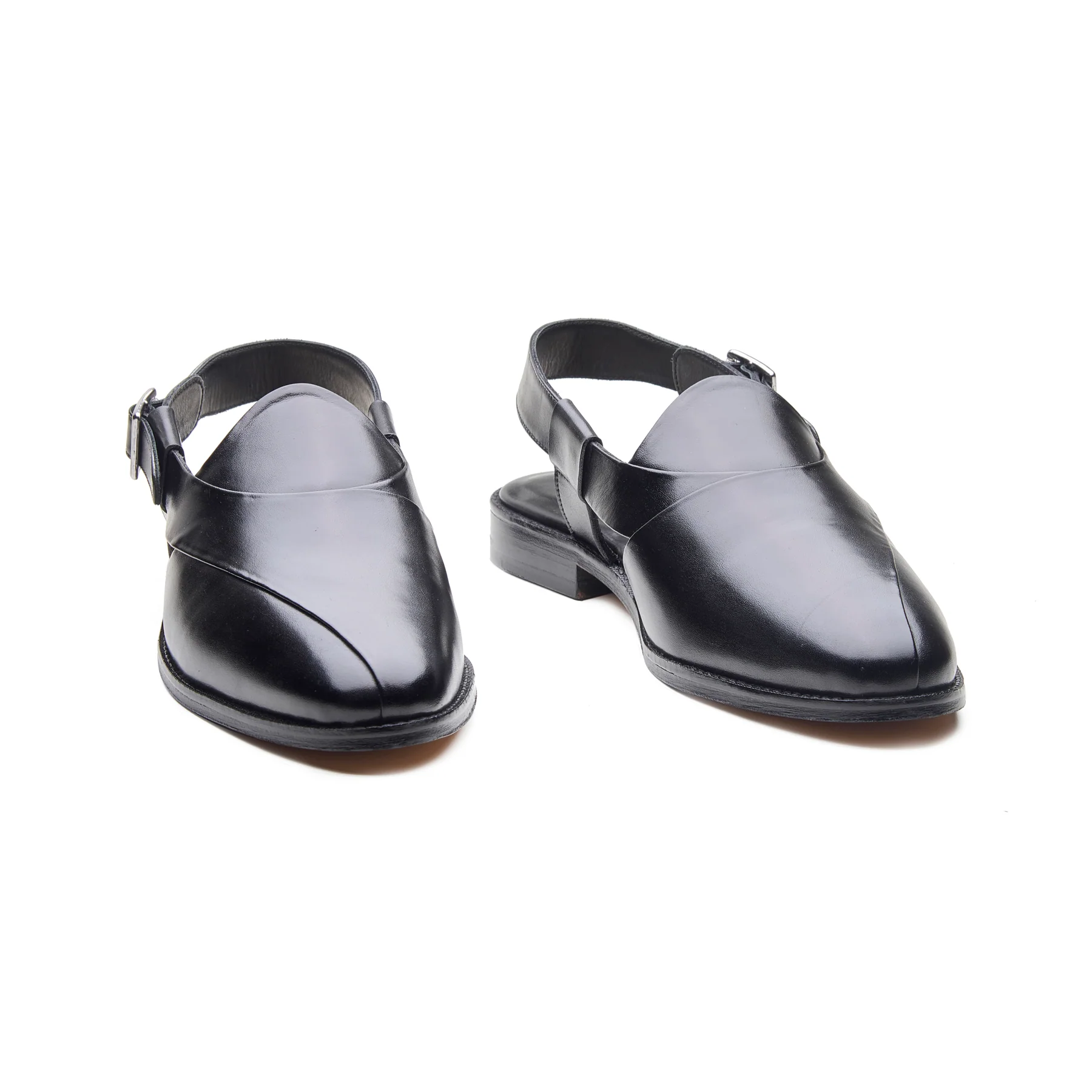 Peshawari, Closed-Toe Sandal - Black | Rajputana Collection - Image 3