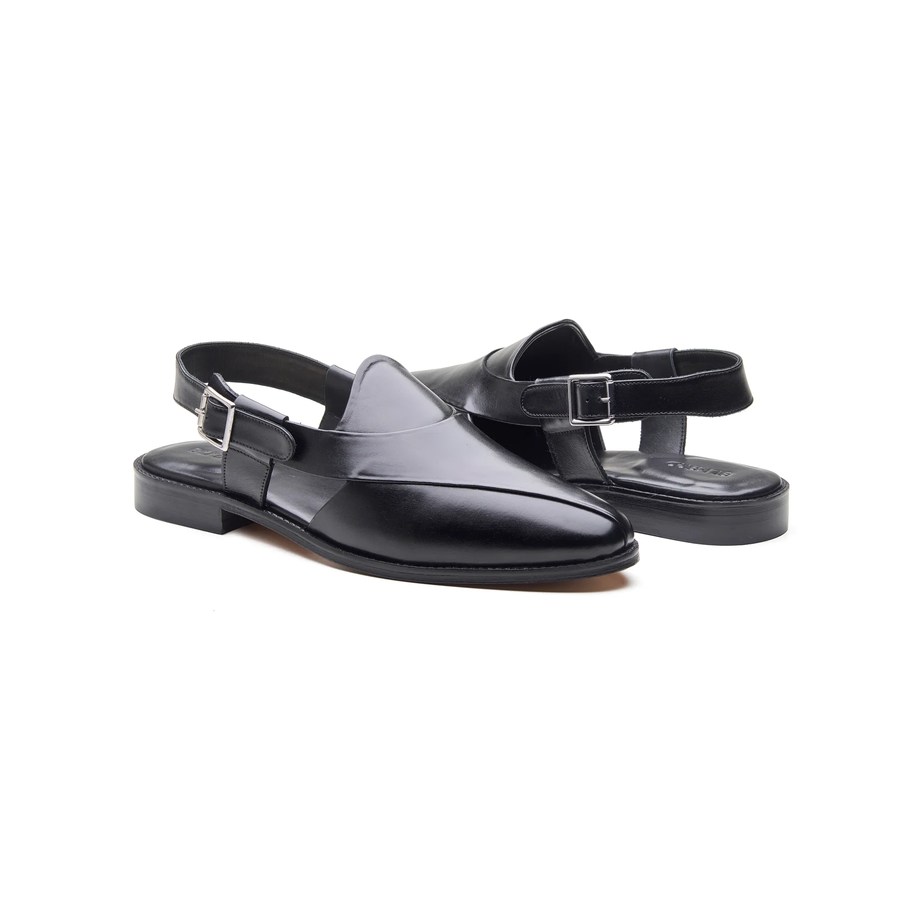 Peshawari, Closed-Toe Sandal - Black | Rajputana Collection - Image 5