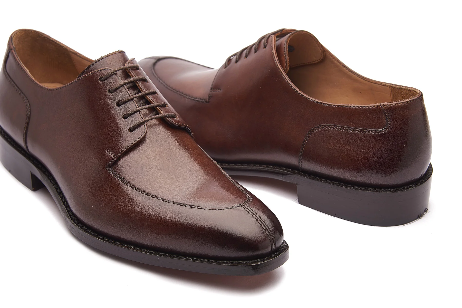 Ingrid, Split Toe Blucher Derby - Dark Cognac | Hand Welted Classics Collection - Image 5