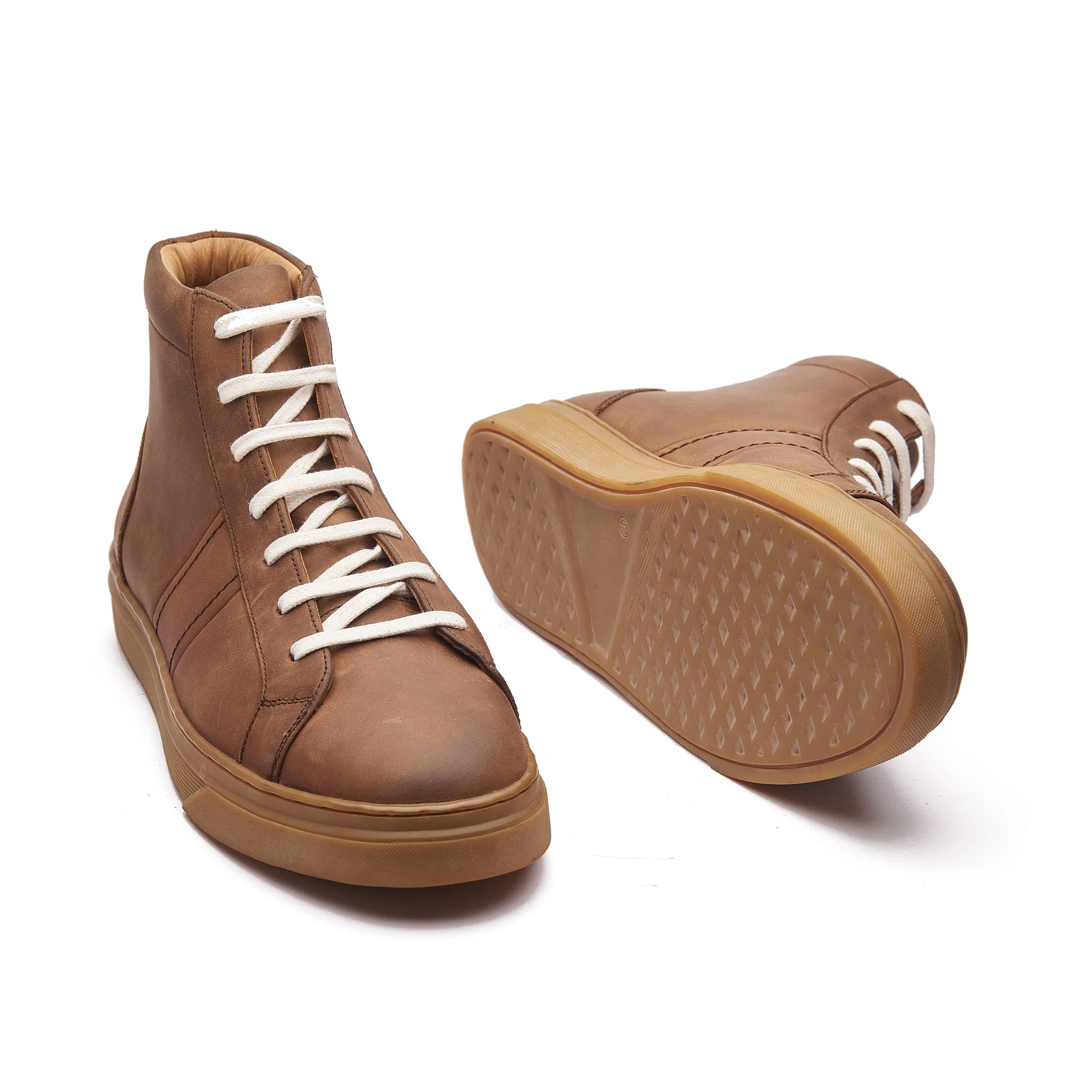 Jaeger, High Top Work Sneaker - Cognac Pullup | Smart Casuals - Image 4