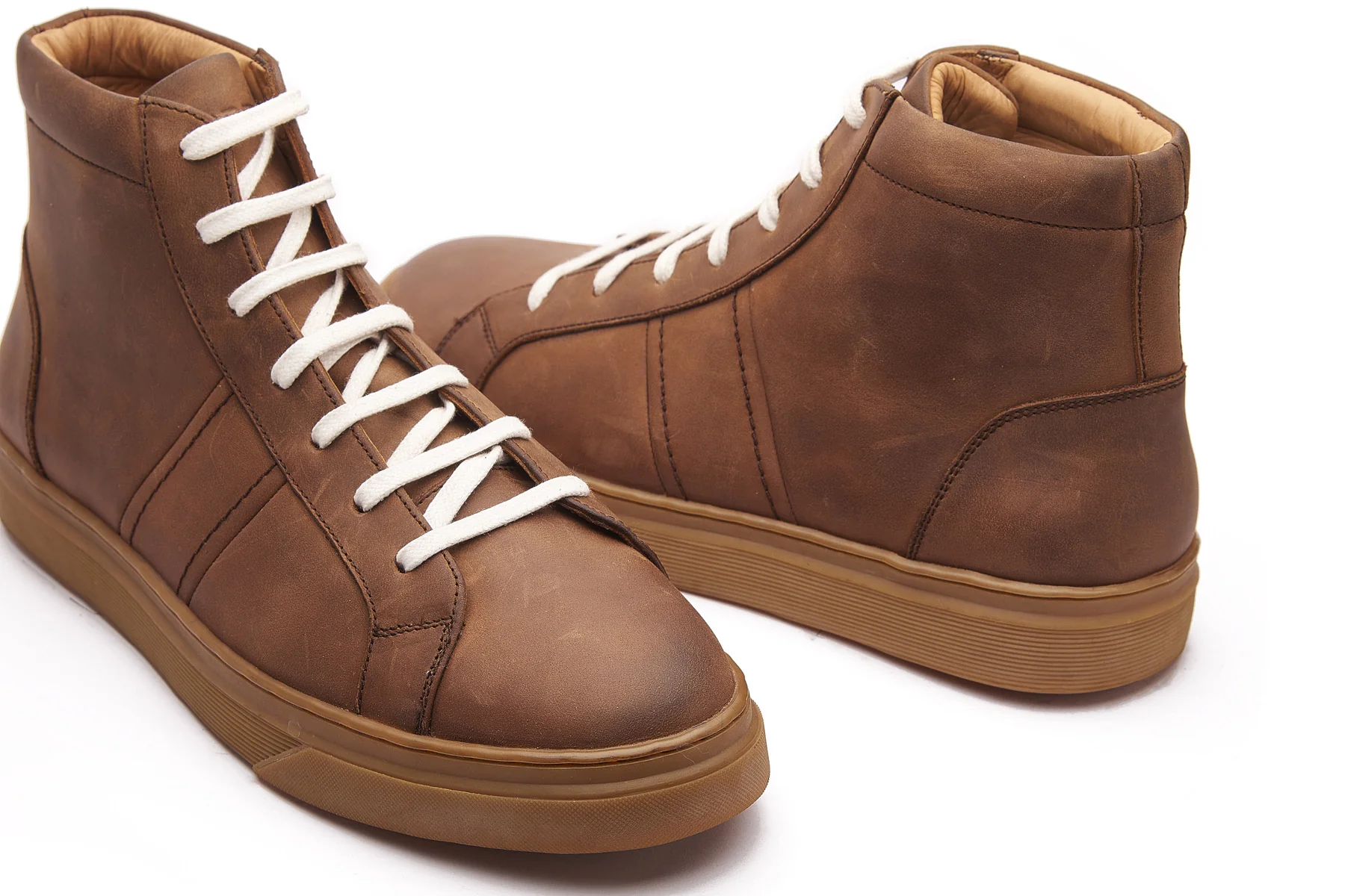 Jaeger, High Top Work Sneaker - Cognac Pullup | Smart Casuals - Image 5