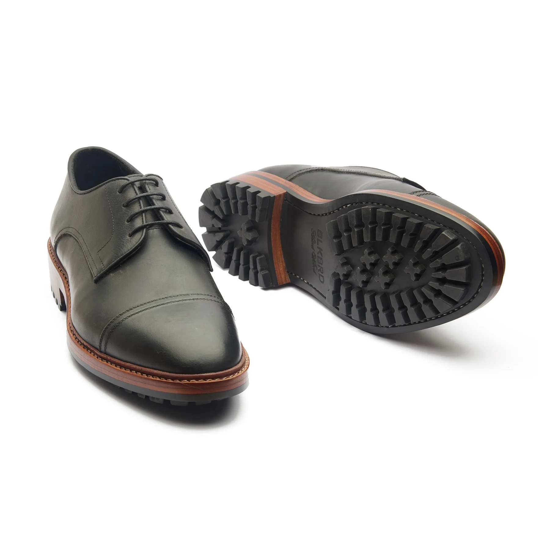 Junior, Cap-Toe Derby Shoe - Black Waxy Pull-up | Hand Welted New Age - Image 5