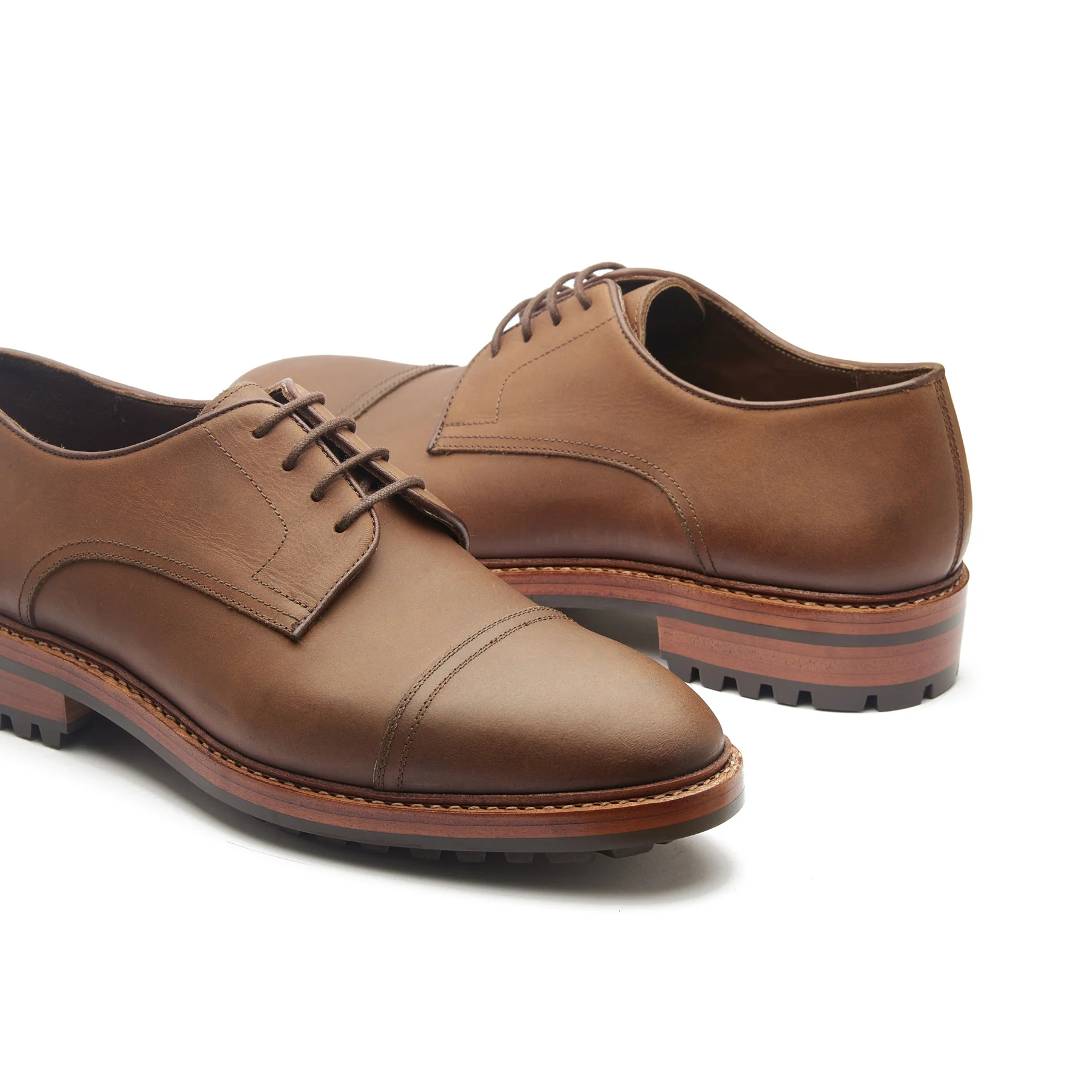 Junior, Cap-Toe Derby Shoe - Brown Waxy Pull-up | Hand Welted New Age - Image 3