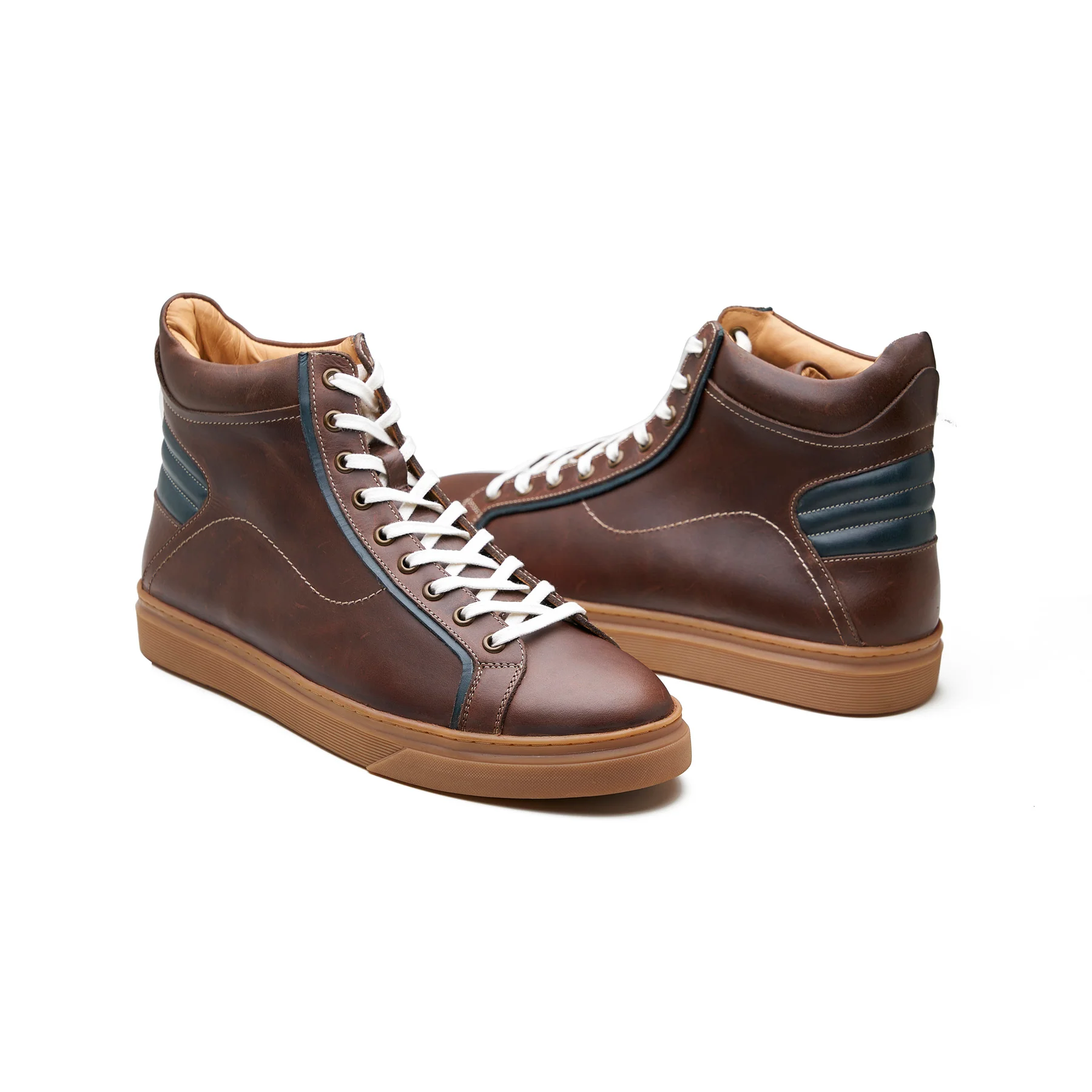 Kaiser, High Top Work Sneaker - Brown Pullup | Smart Casuals - Image 3