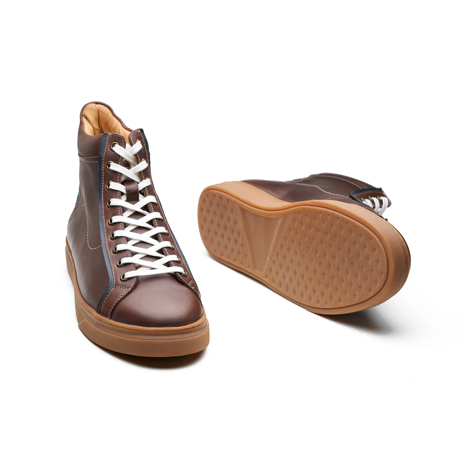 Kaiser, High Top Work Sneaker - Brown Pullup | Smart Casuals - Image 4
