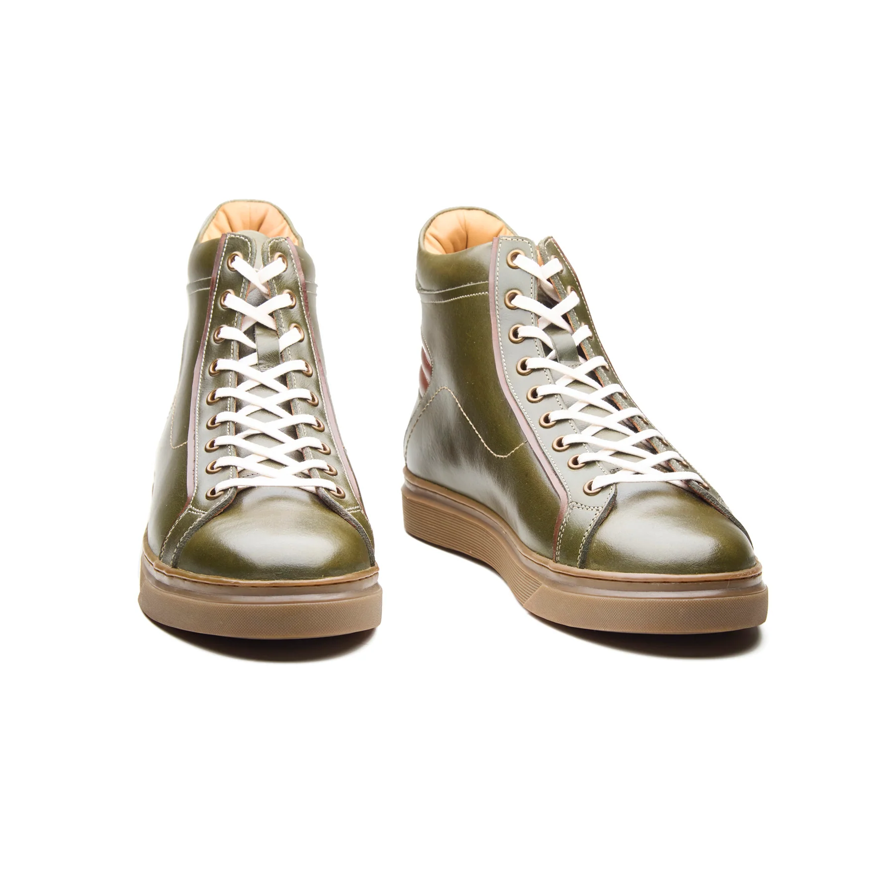 Kaiser, High Top Work Sneaker - Olive Pullup | Smart Casuals - Image 3