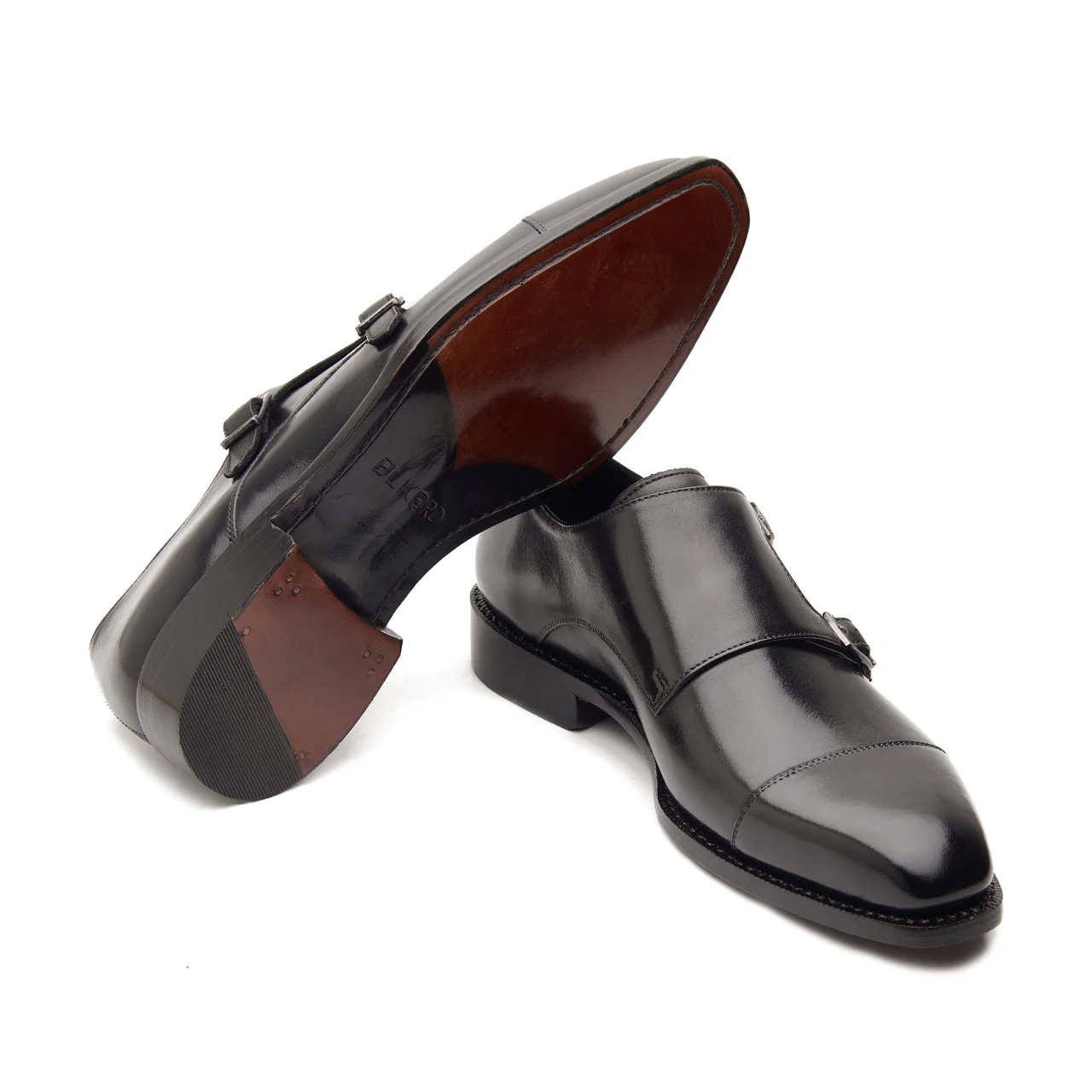 Leon, Cap-toe Double Monk Strap - Black | Hand Welted Classics Collection - Image 5