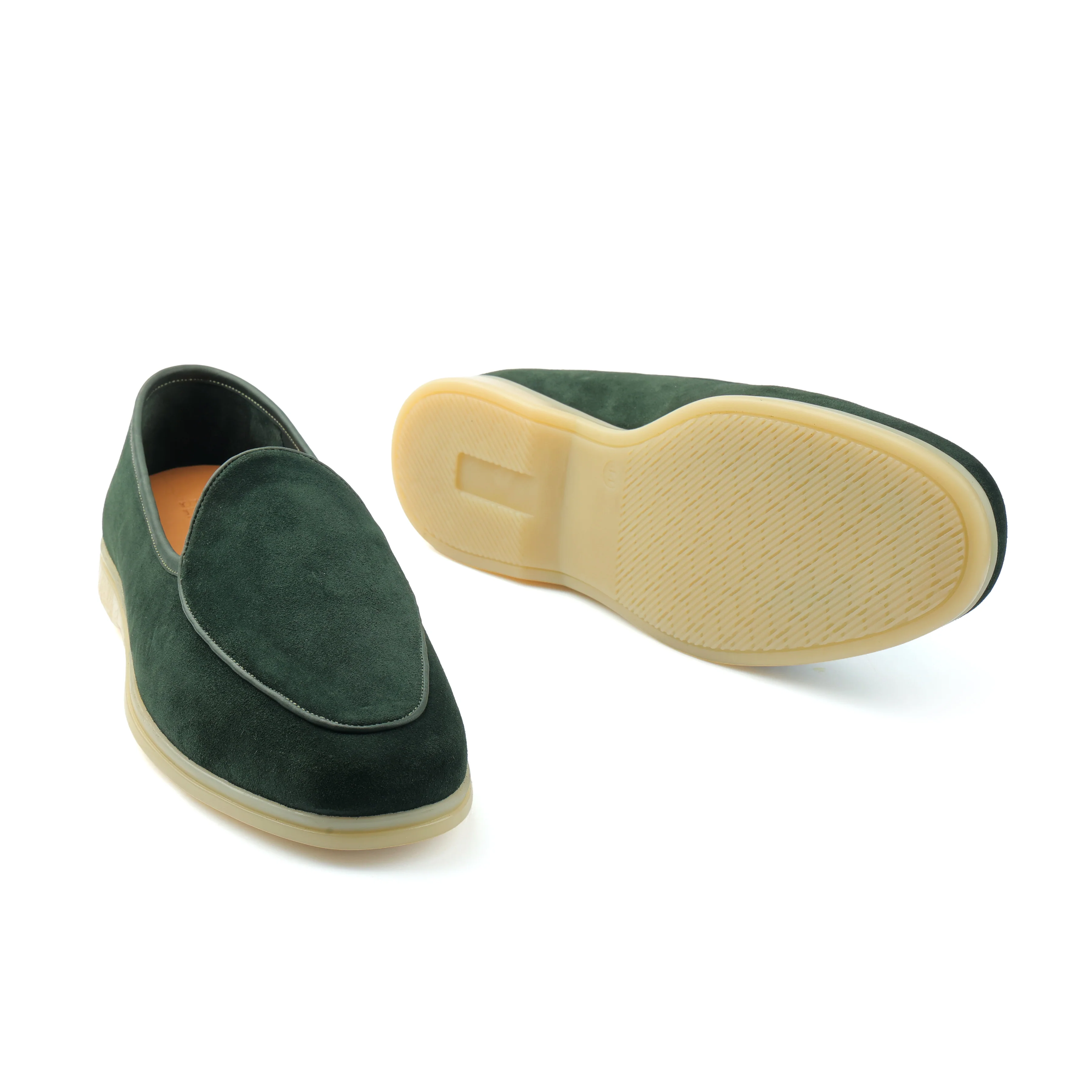 Lorenzo, Belgian Loafer - Castorino Suede Bottle Green | Unlined Flex Collection - Image 3