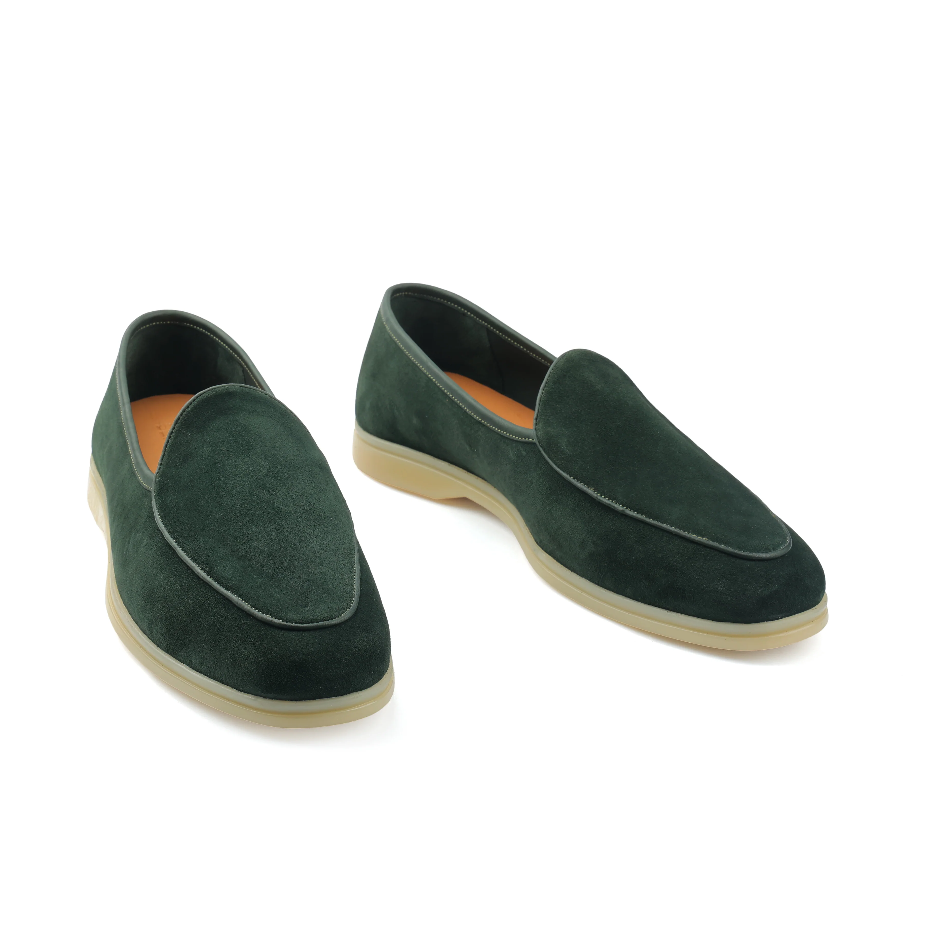 Lorenzo, Belgian Loafer - Castorino Suede Bottle Green | Unlined Flex Collection - Image 4