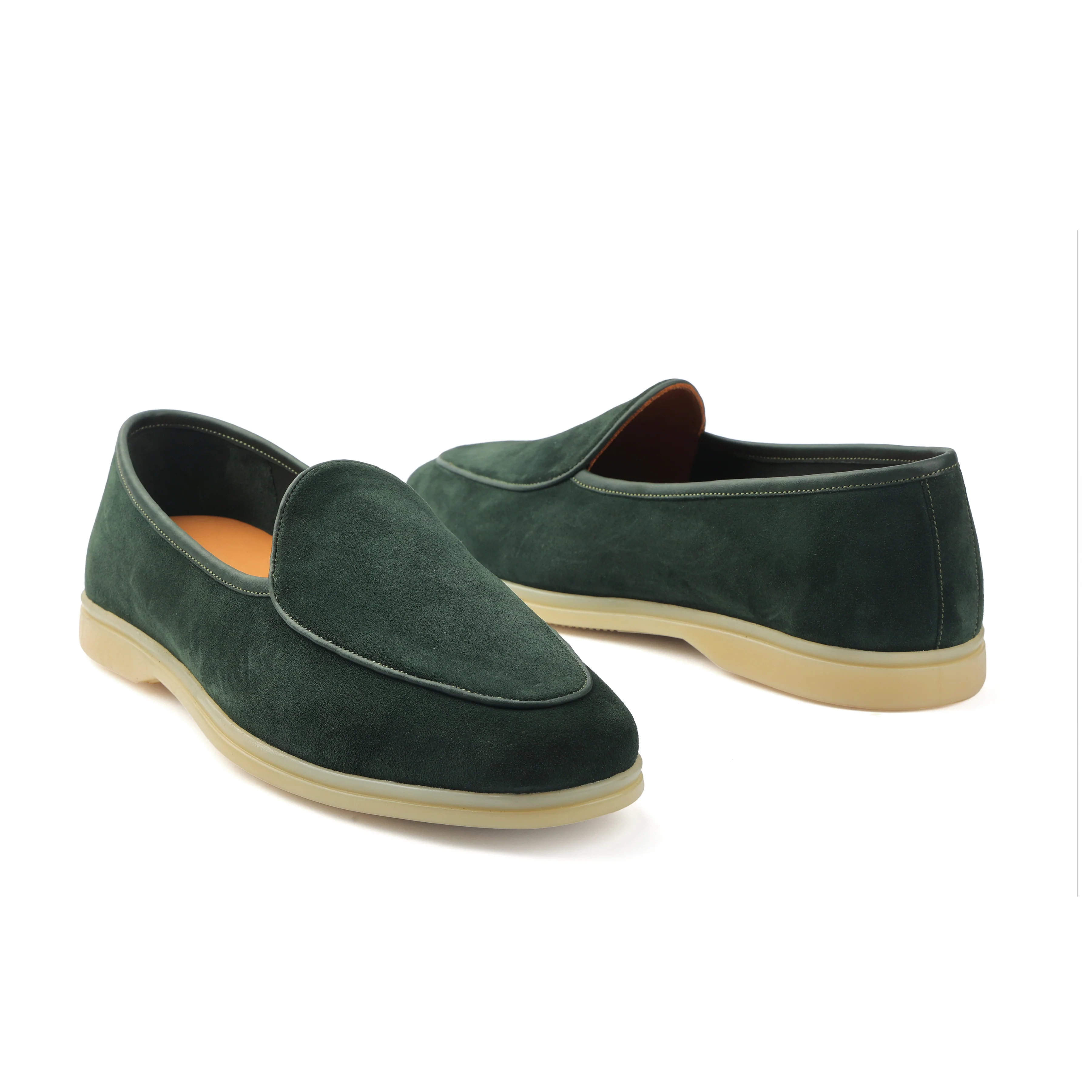 Lorenzo, Belgian Loafer - Castorino Suede Bottle Green | Unlined Flex Collection - Image 5