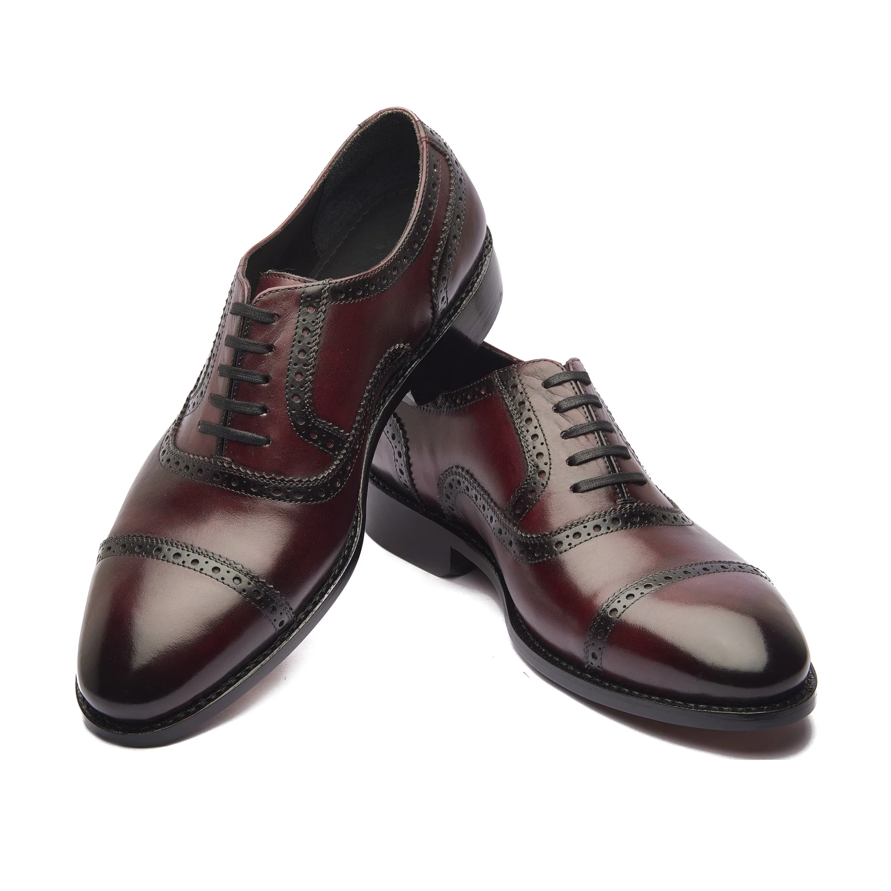 Marcus, Quarter Brogue - Bordeaux | Hand Welted | Patina Collection - Image 4