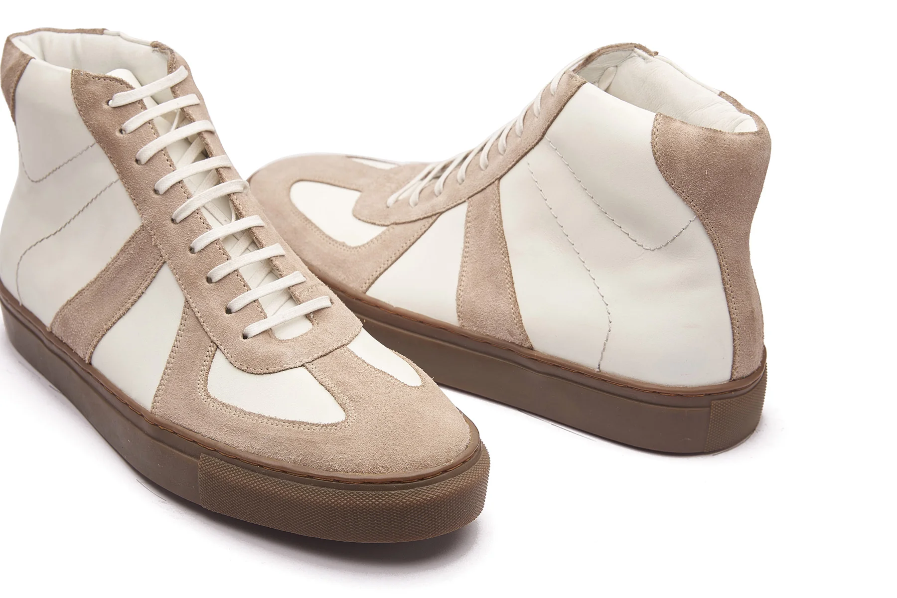 Martin, German Army Trainer - White & Beige Suede | Smart Casuals - Image 3