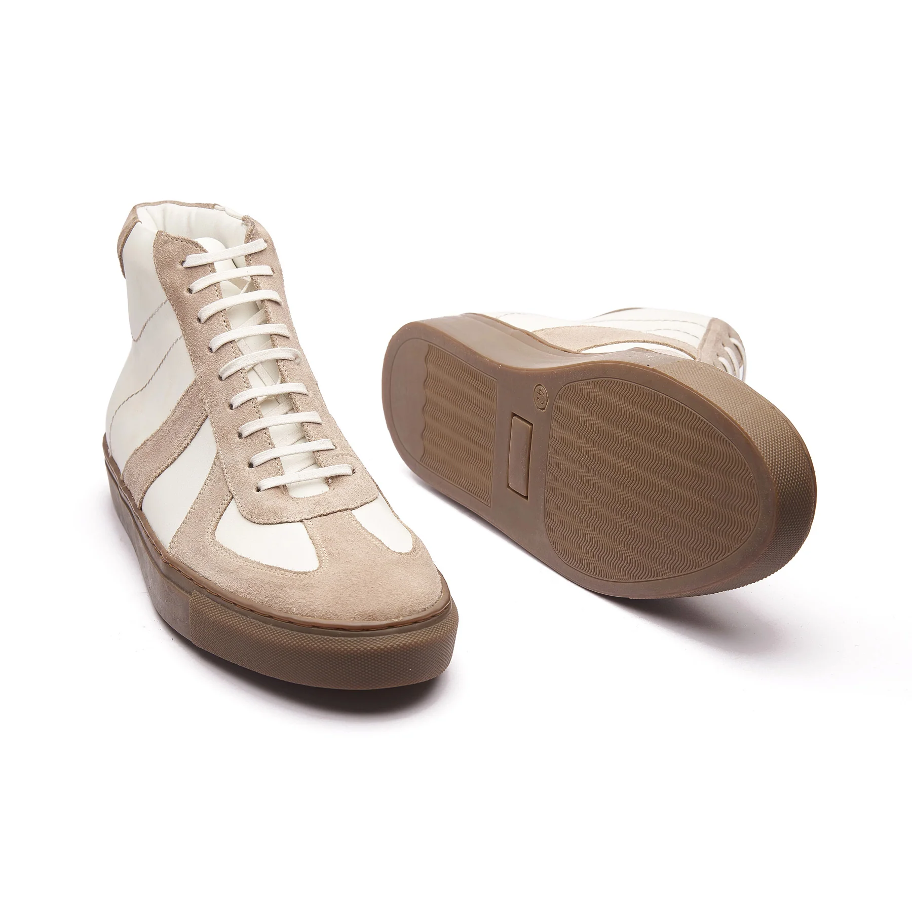 Martin, German Army Trainer - White & Beige Suede | Smart Casuals - Image 4