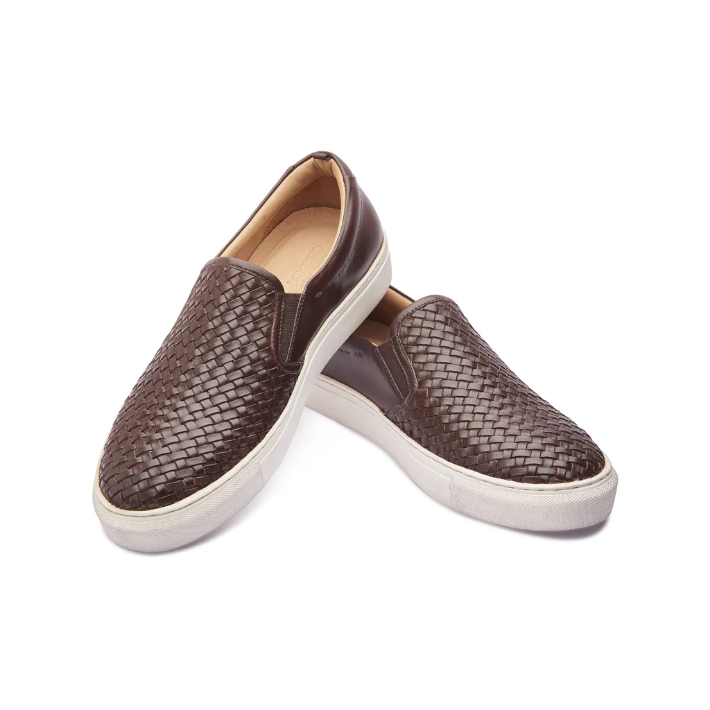 Paolo, Slip-on Sneaker - Brown Woven | Smart Casuals - Image 4