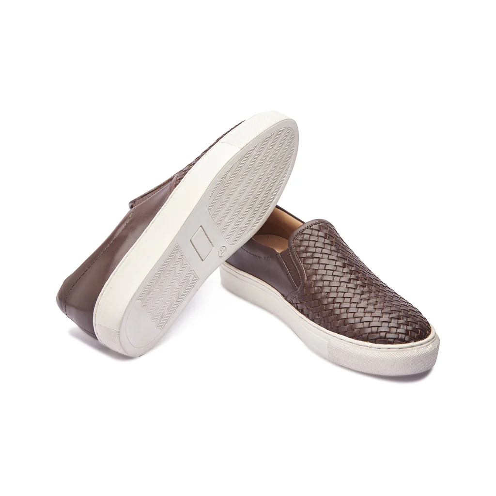 Paolo, Slip-on Sneaker - Brown Woven | Smart Casuals - Image 5