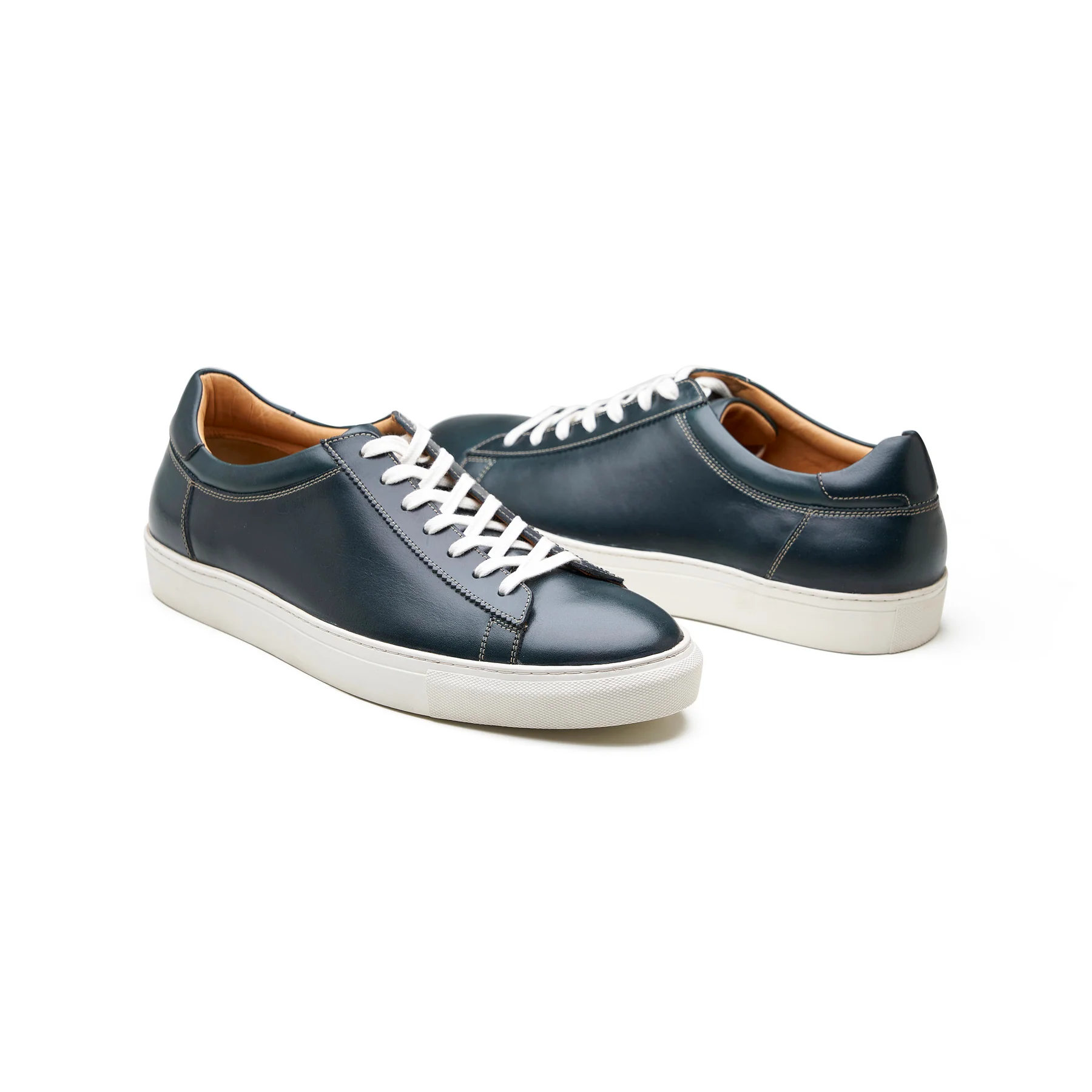 Perez, Lace-up Sneaker - Navy Pullup | Smart Casuals - Image 3