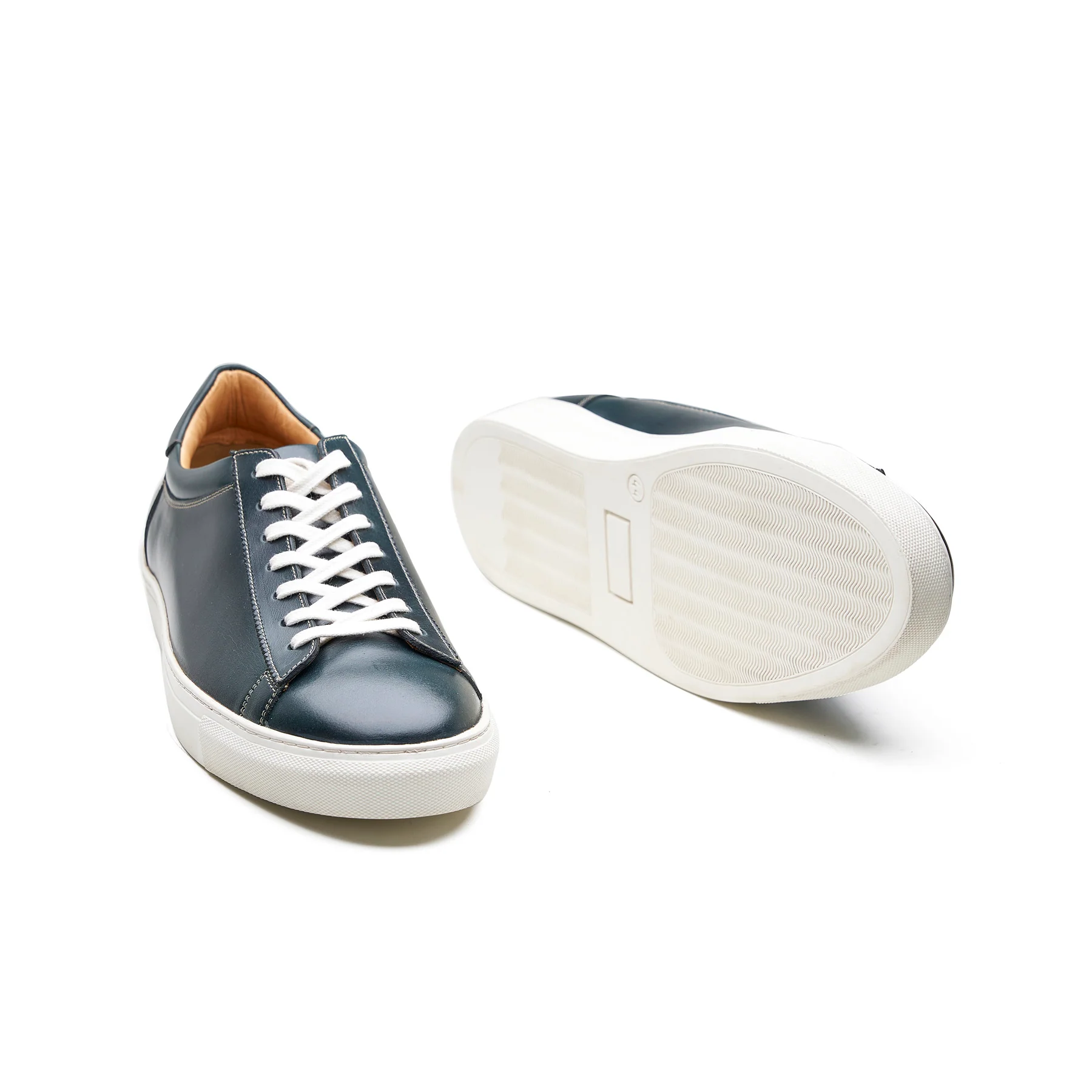 Perez, Lace-up Sneaker - Navy Pullup | Smart Casuals - Image 4