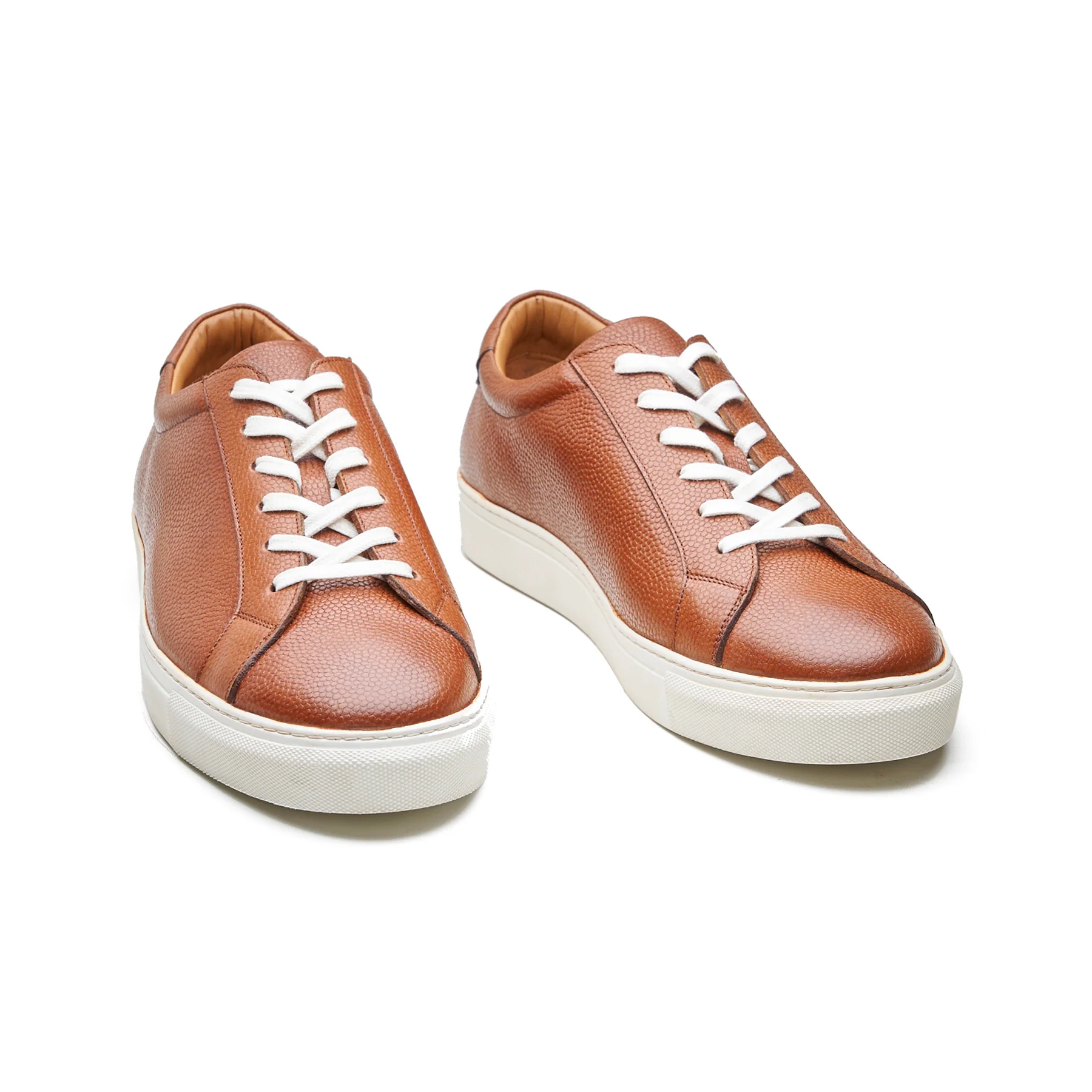 Prydz, Lace-up Sneaker - Cognac Pebble Grain | Smart Casuals - Image 5