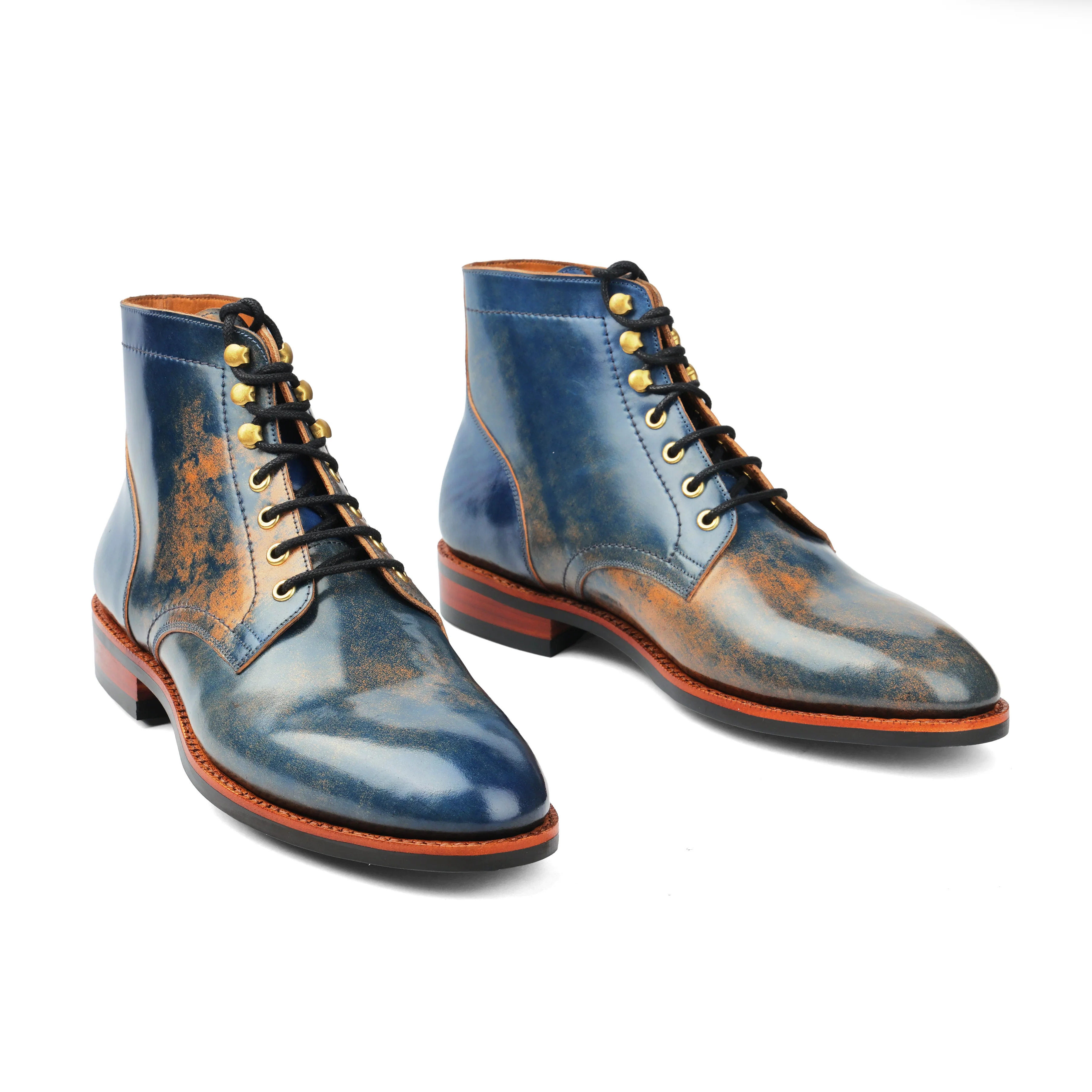 Ocean, Hand Welted Boot - Shell Cordovan Marble Blue |Cordovan Series - Image 3