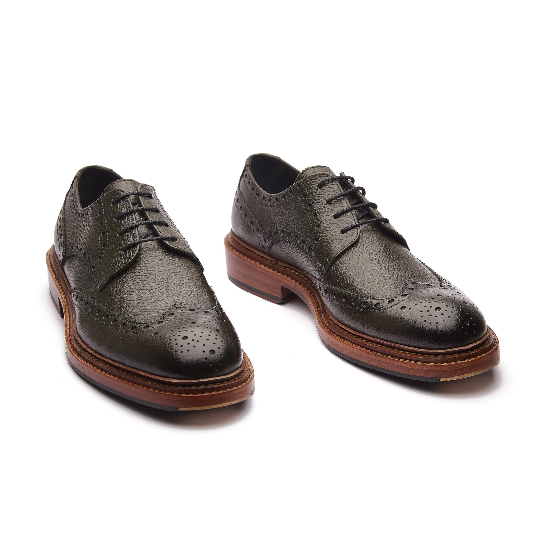 Rudolph-X, Wingtip Derby - Green Milled Grain | New Age - Image 3