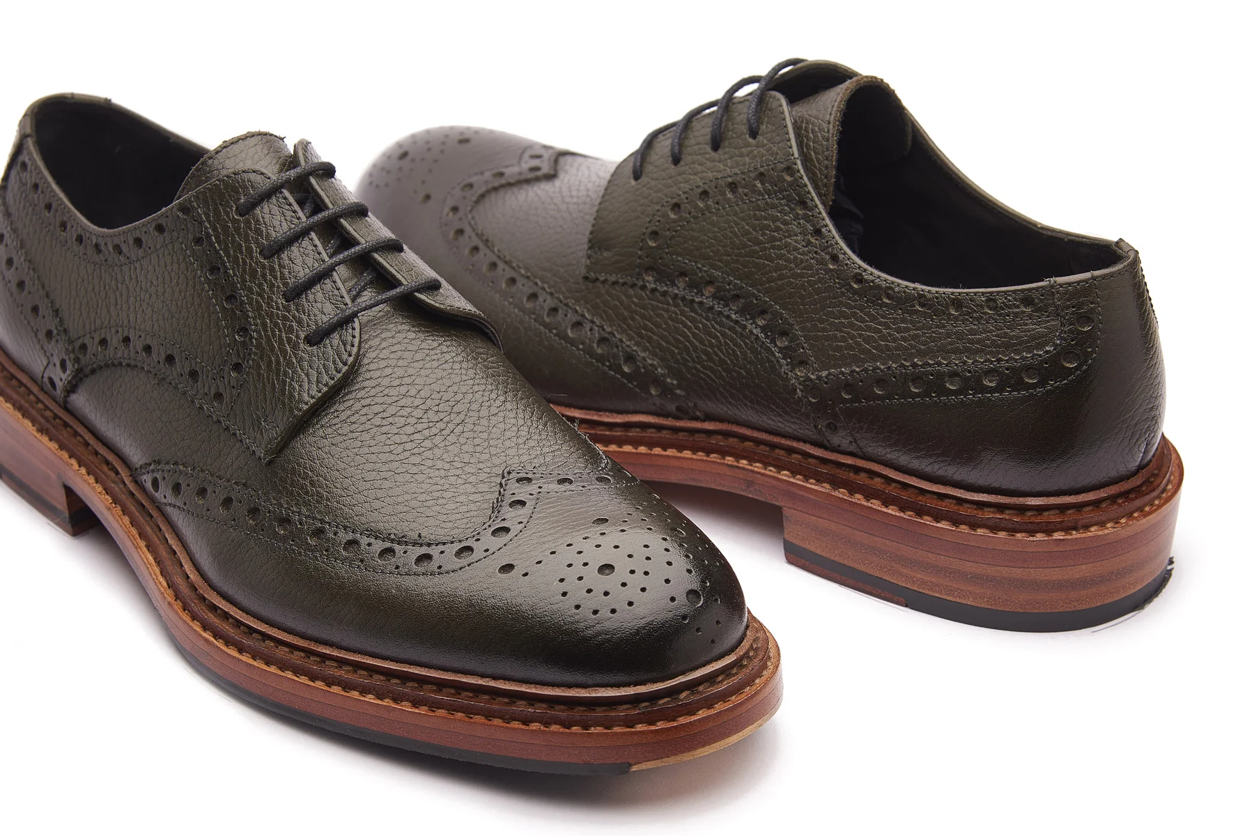 Rudolph-X, Wingtip Derby - Green Milled Grain | New Age - Image 5