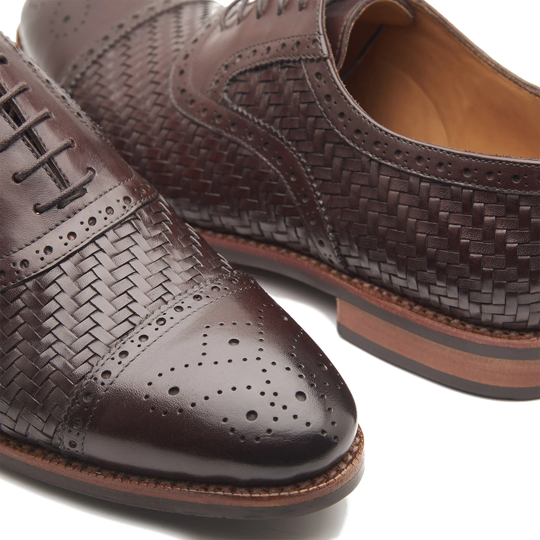 Schulz, Woven Leather Oxford - Brown | Hand Welted | Classics Collection - Image 6