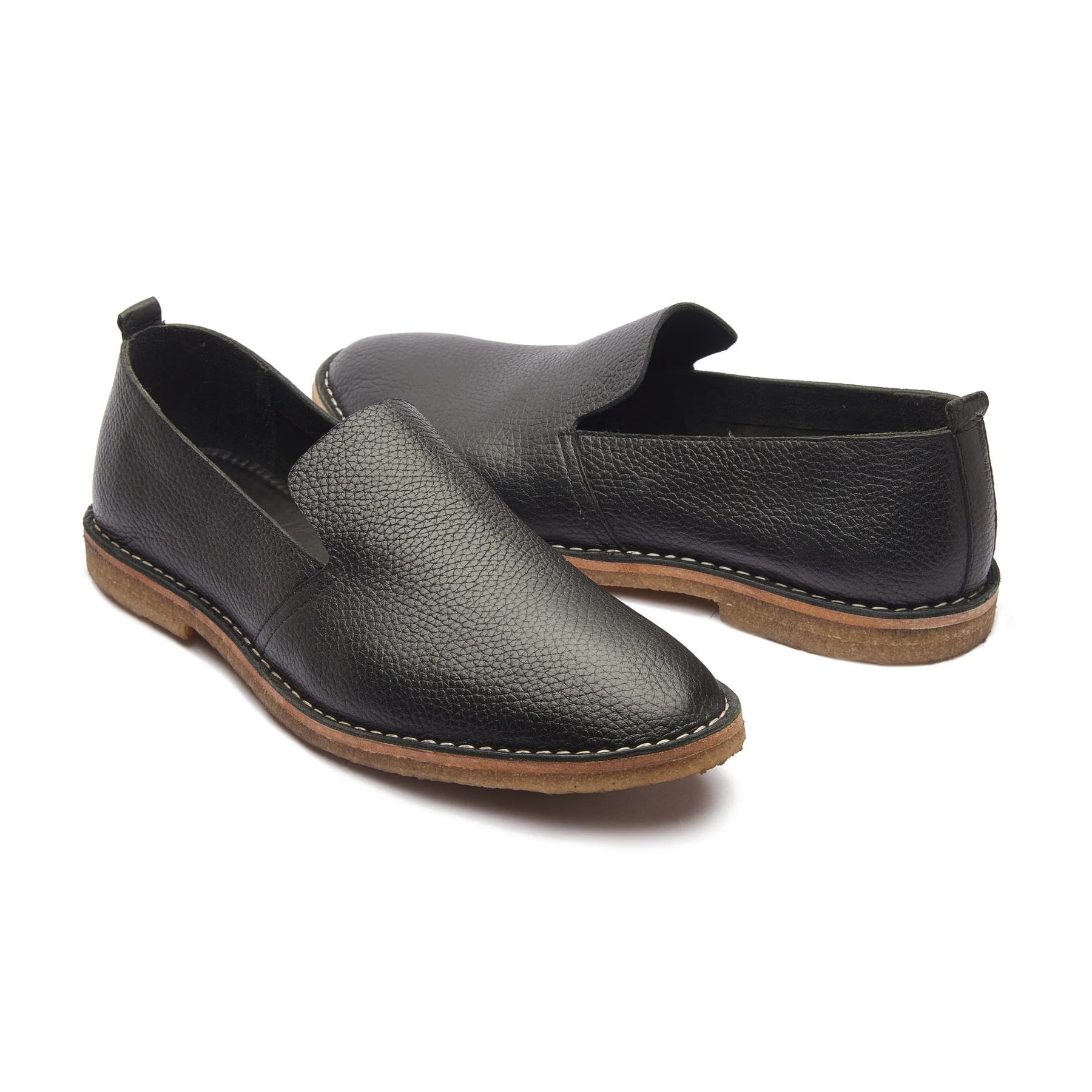 Travers, All in One Slipon - Black Milled | Stitch Down | Summer Classics - Image 3